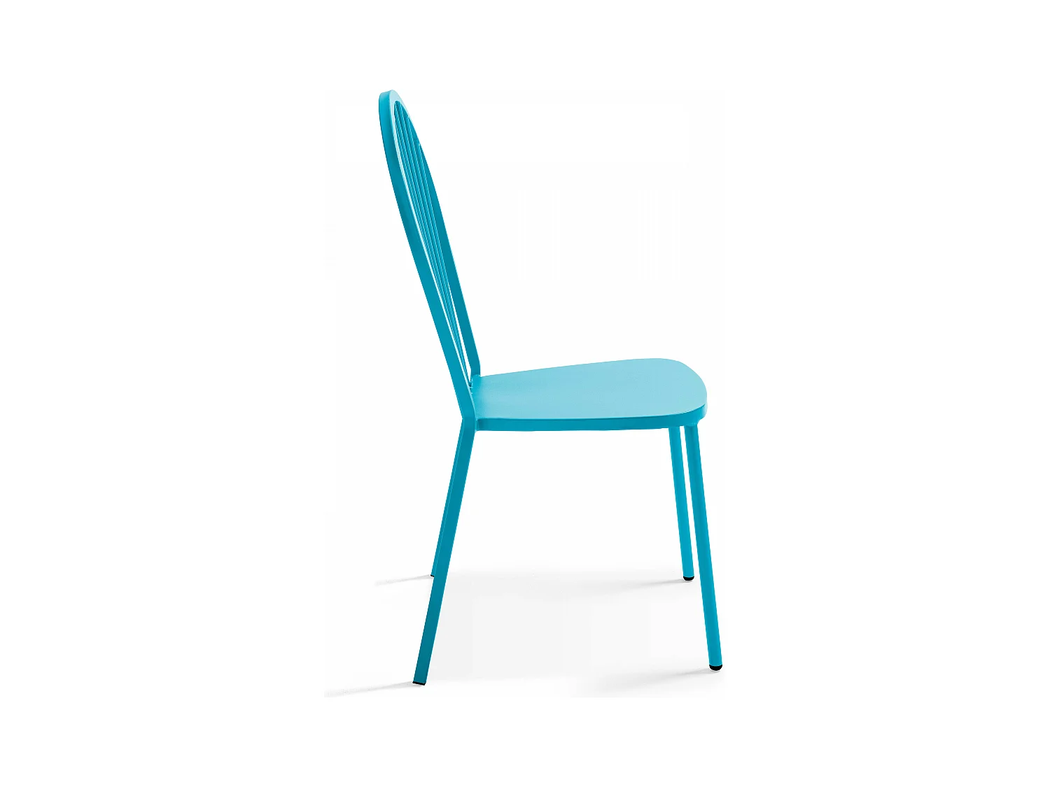 Ensemble table de jardin bistrot et 2 chaises en acier bleu - Palavas
