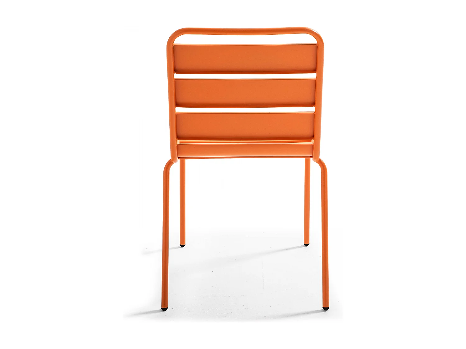 Ensemble table de jardin carrée et 2 chaises acier orange - Palavas