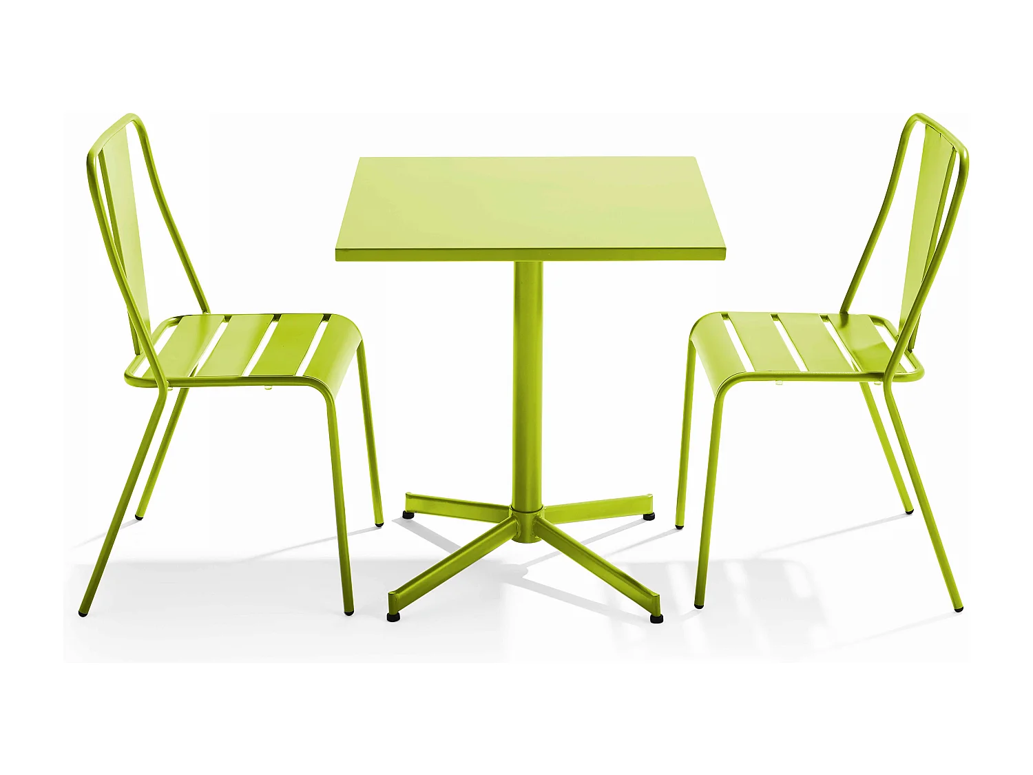 Ensemble table inclinable de jardin et 2 chaises vert - Palavas