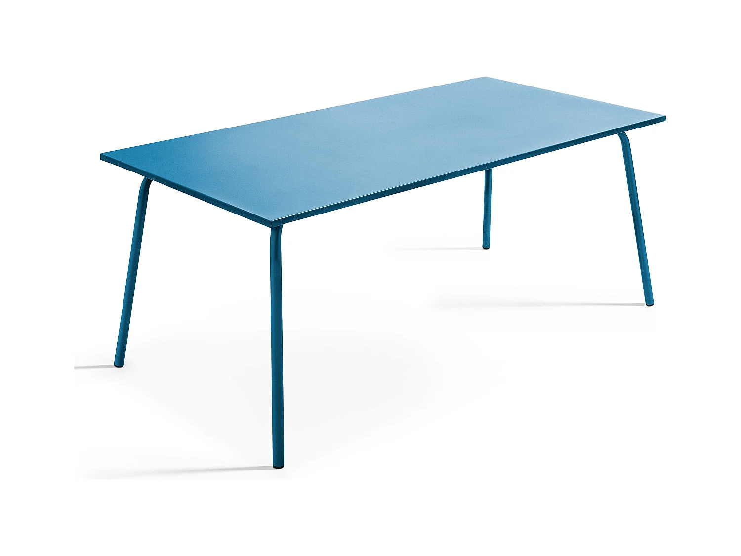 Ensemble table de jardin et 8 fauteuils en métal bleu pacific  - Palavas