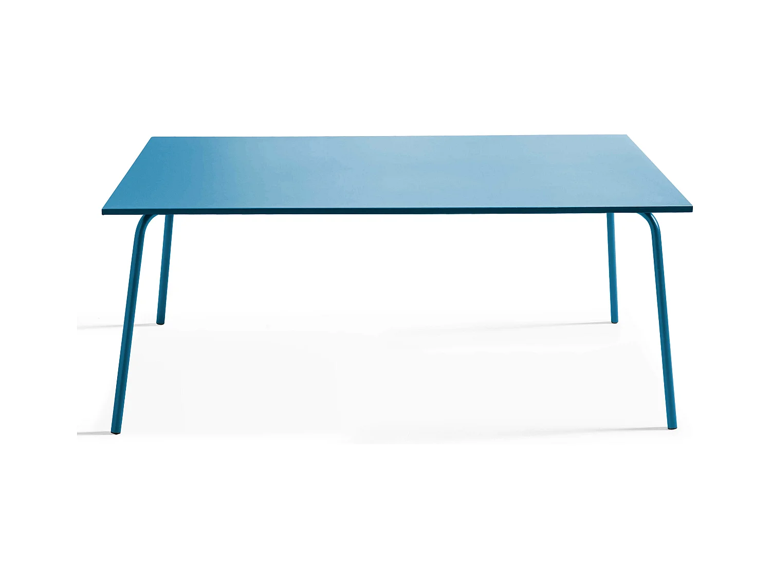 Ensemble table de jardin et 8 fauteuils en métal bleu pacific  - Palavas