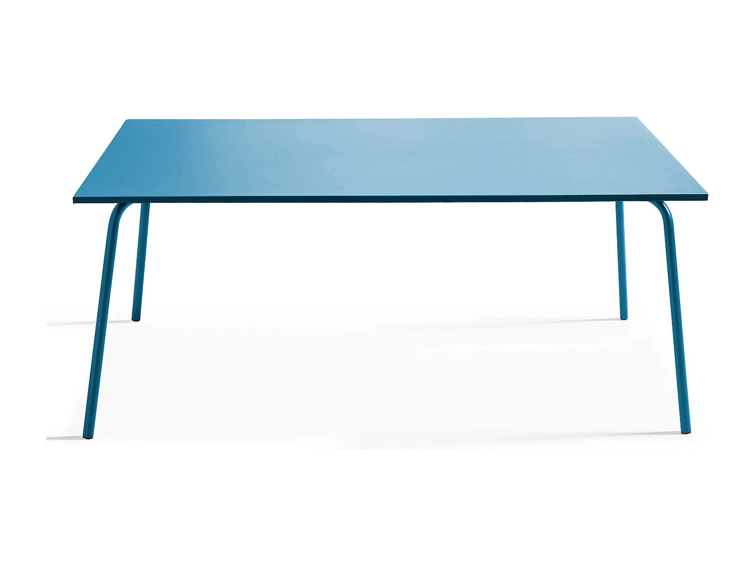 Ensemble table de jardin et 8 fauteuils en métal bleu pacific  - Palavas