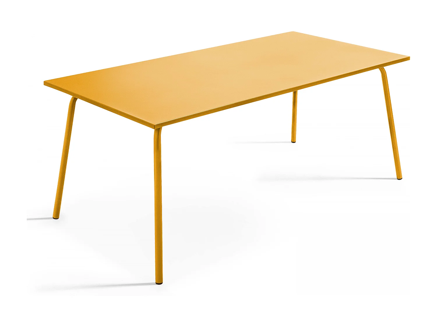 Ensemble table de jardin et 8 fauteuils en métal jaune - Palavas