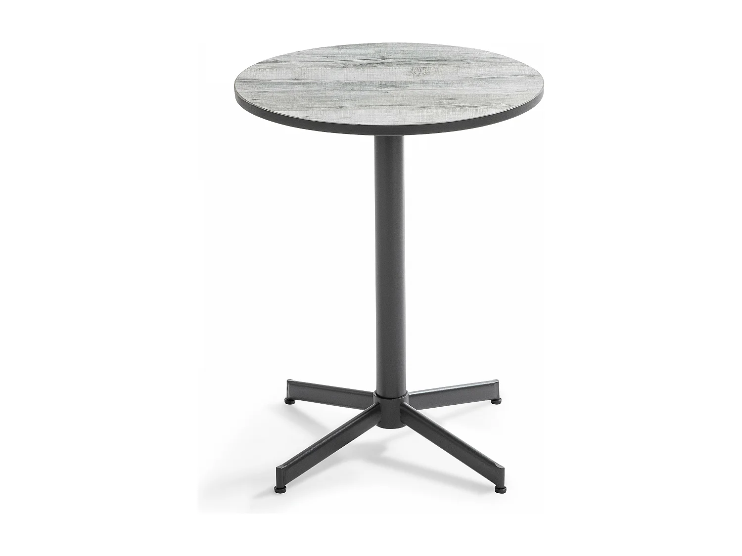 Ensemble de jardin table ronde et 2 chaises en métal gris - Tivoli