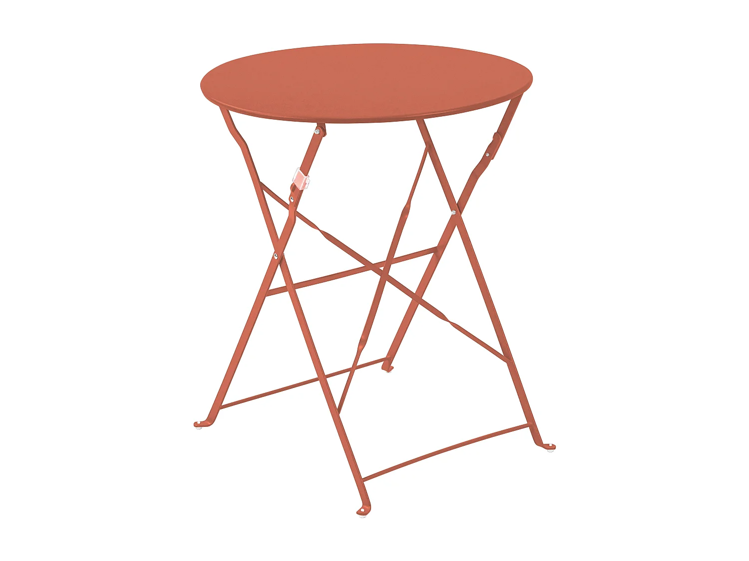 Table de terrasse ronde pliante et 2 chaises pliantes terracotta