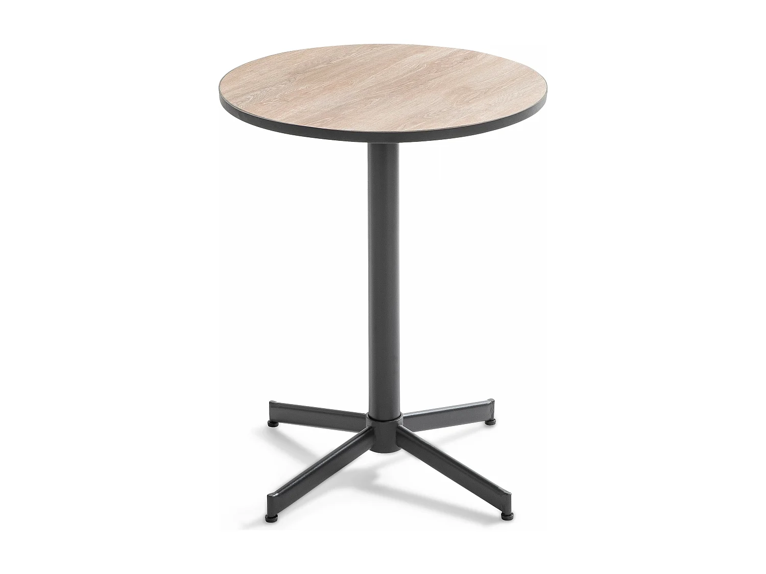 Ensemble de jardin table ronde et 4 fauteuils acier marron - Tivoli