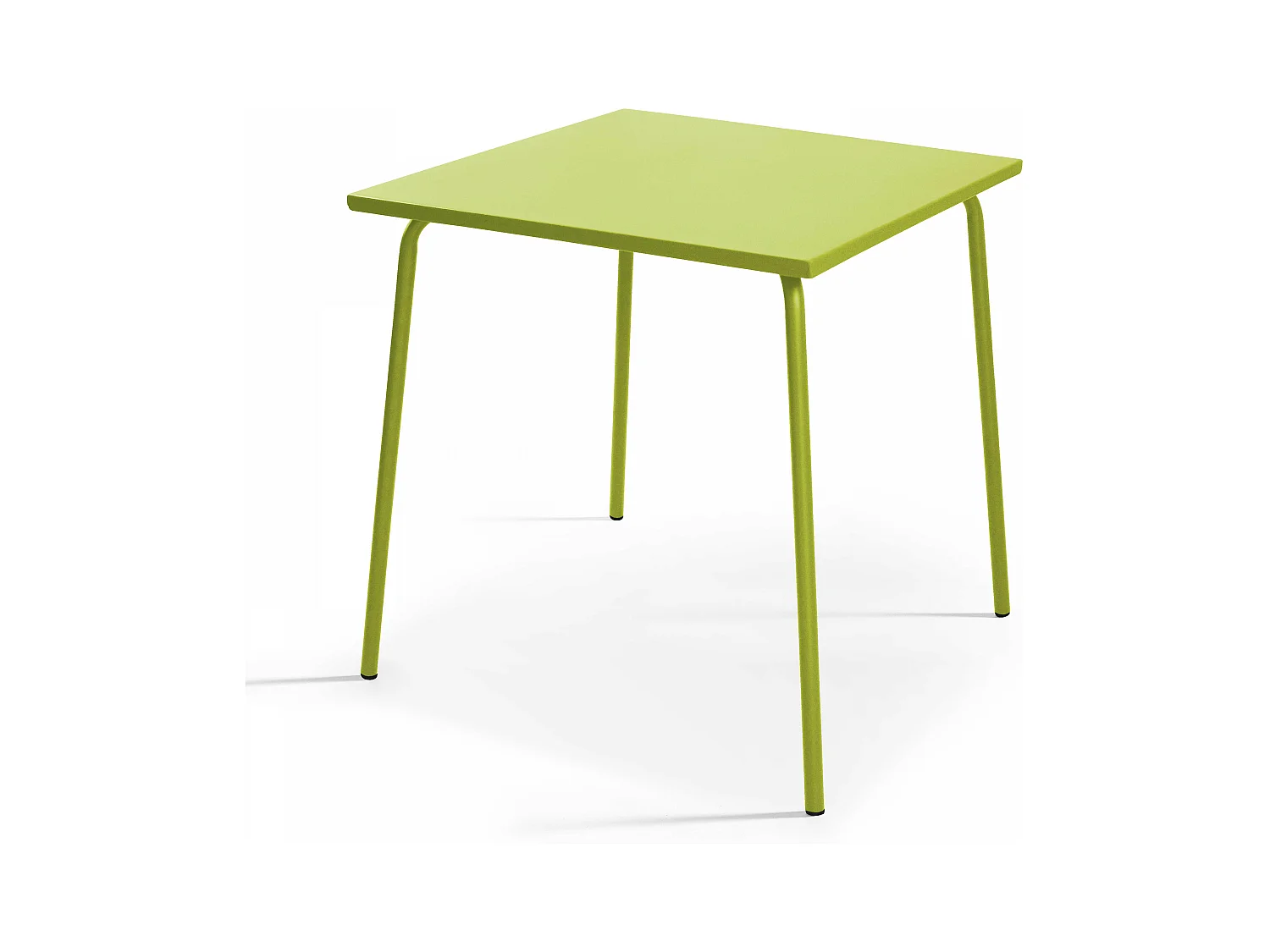Ensemble table de jardin carrée et 2 chaises acier vert - Palavas