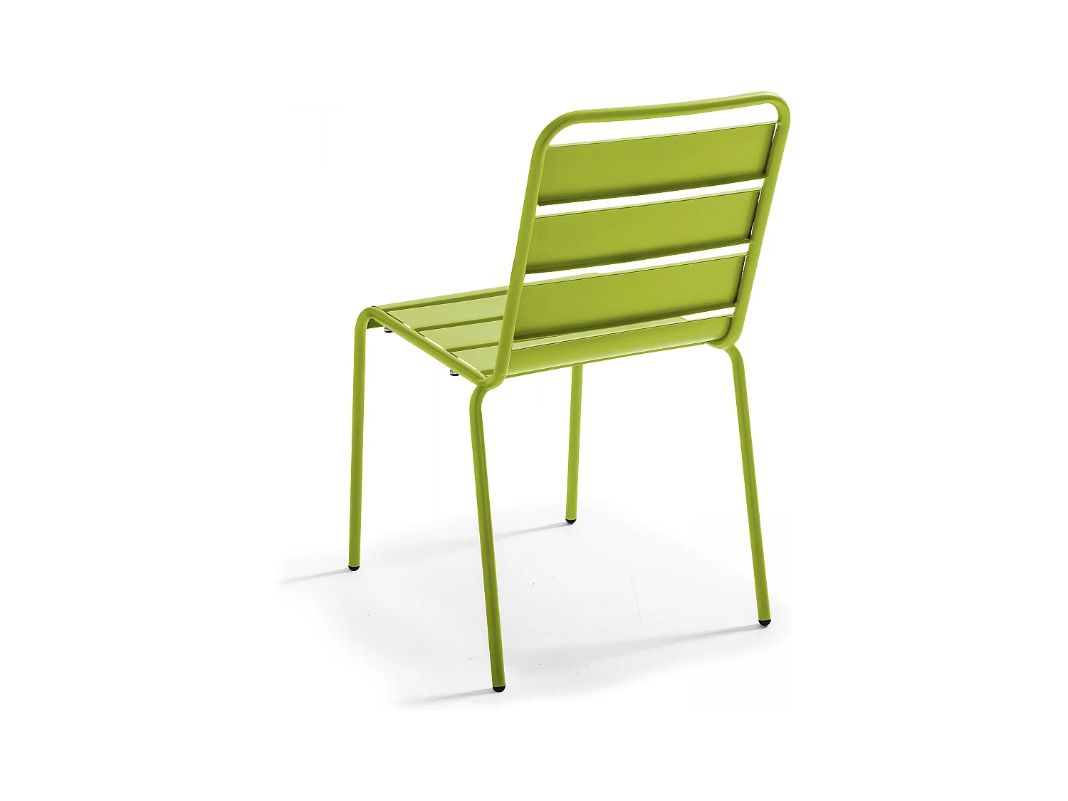 Ensemble table de jardin carrée et 2 chaises acier vert - Palavas