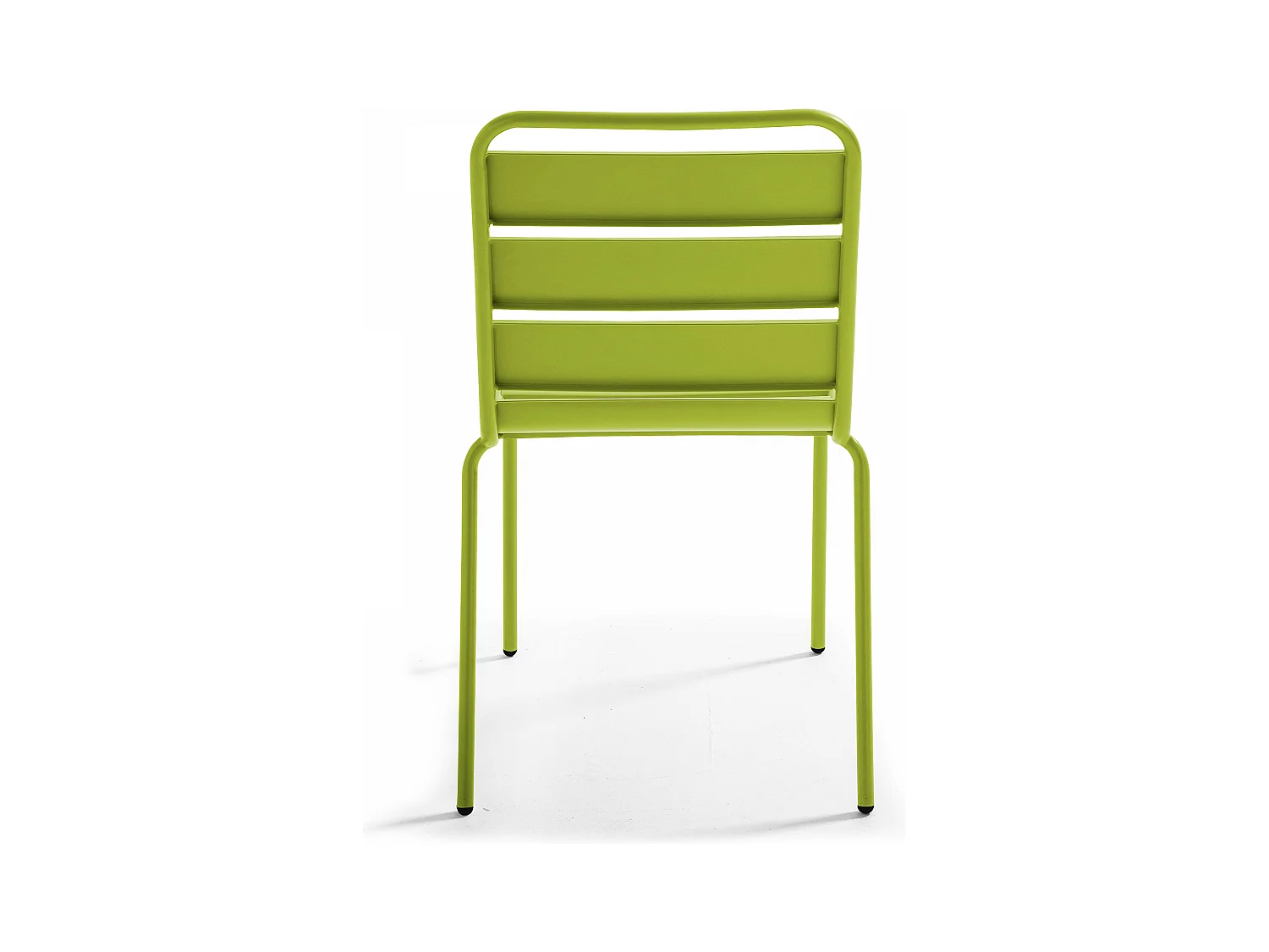 Ensemble table de jardin carrée et 2 chaises acier vert - Palavas
