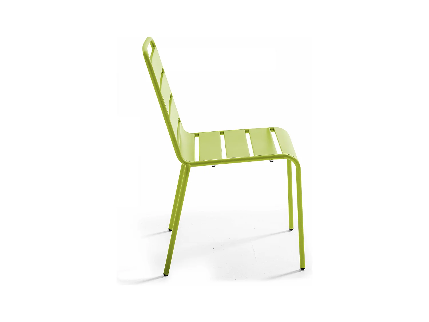 Ensemble table de jardin carrée et 2 chaises acier vert - Palavas