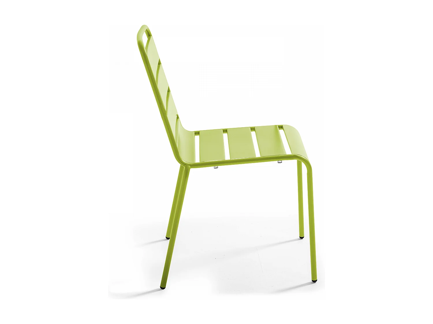 Ensemble table de jardin carrée et 2 chaises acier vert - Palavas
