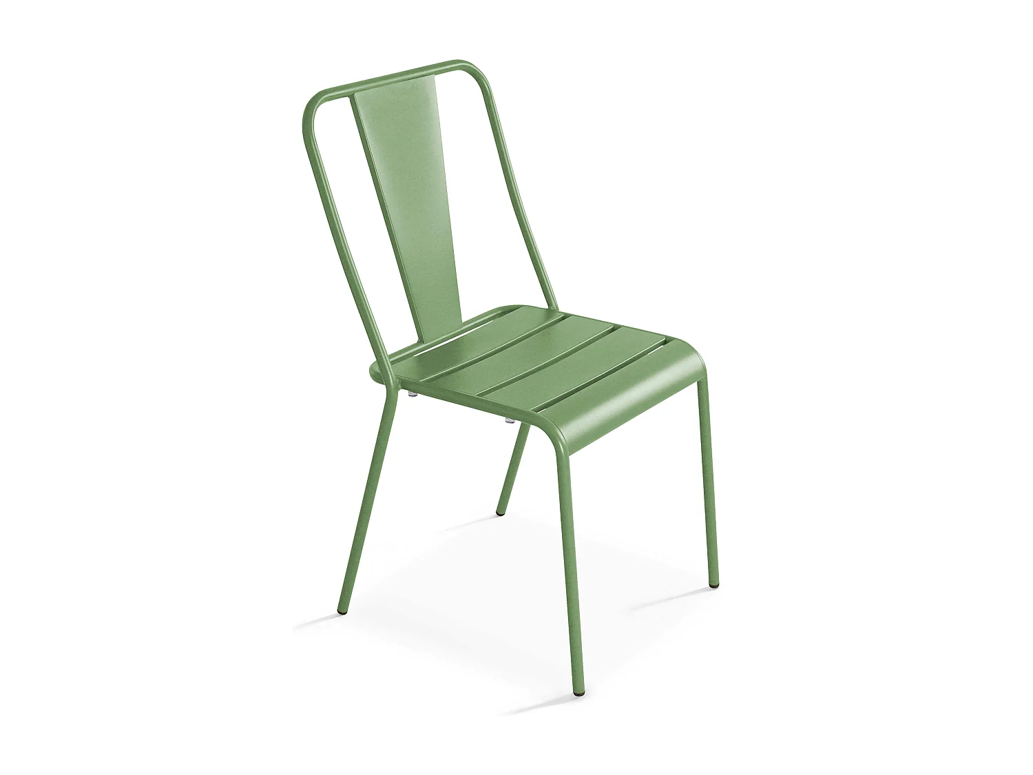 Ensemble table de jardin et 8 chaises bistrot en acier vert cactus - Palavas