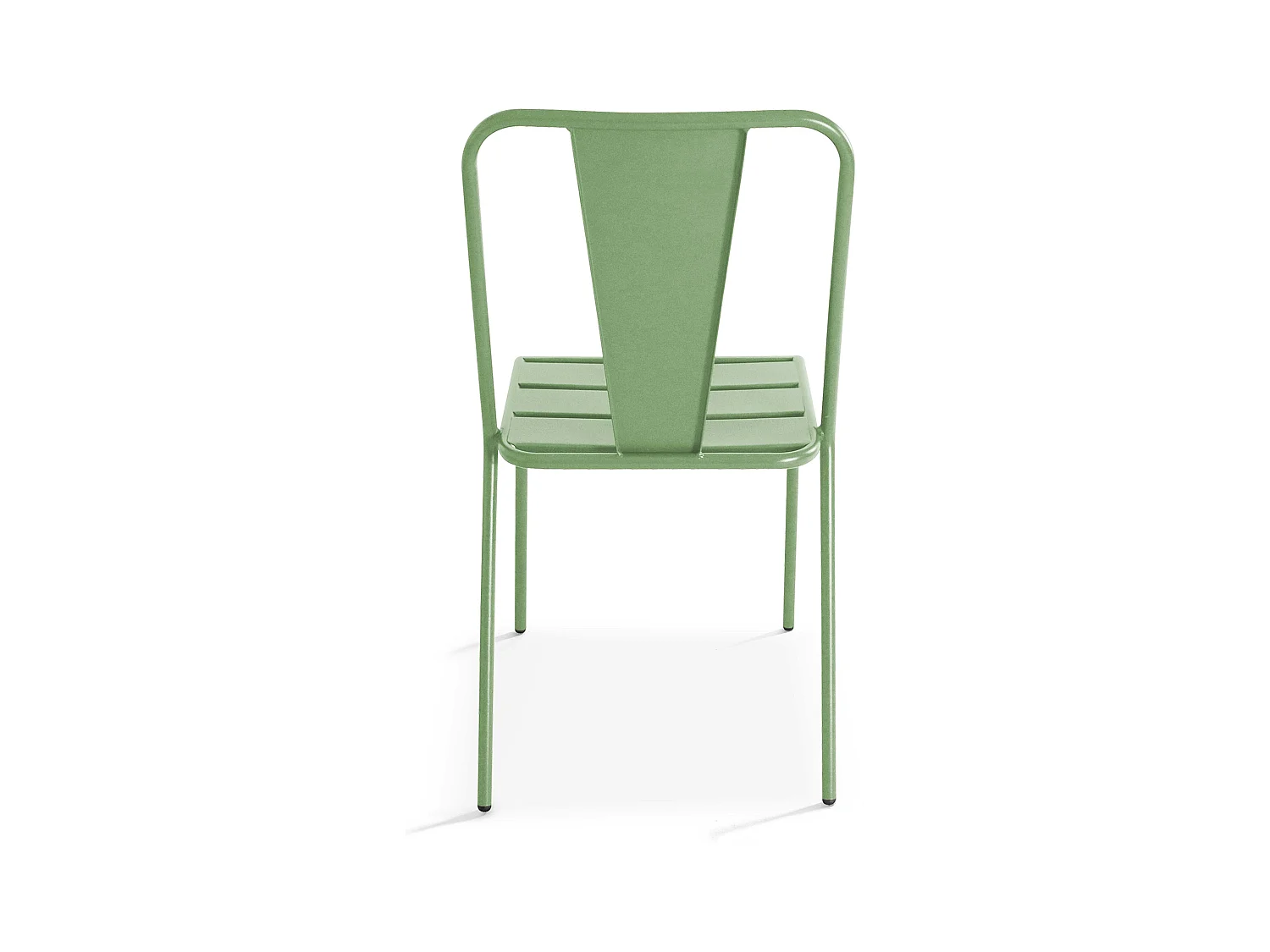 Mesa de jardín y conjunto de 8 sillas de bistró de acero verde cactus