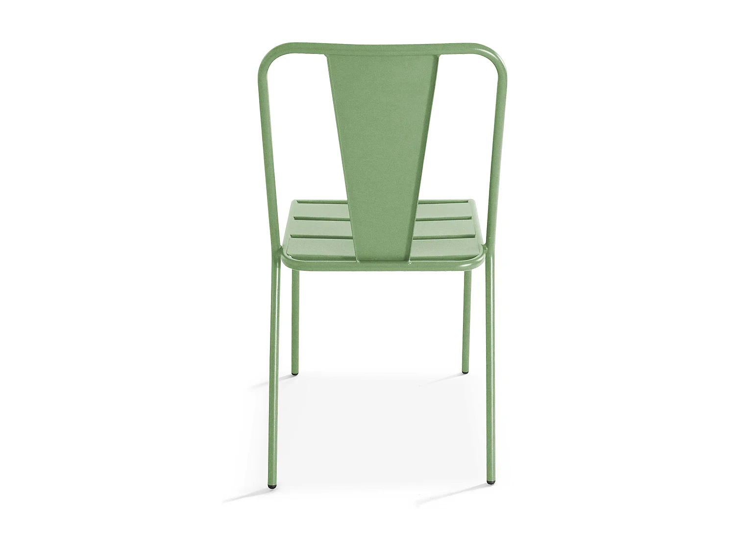 Ensemble table de jardin et 8 chaises bistrot en acier vert cactus - Palavas