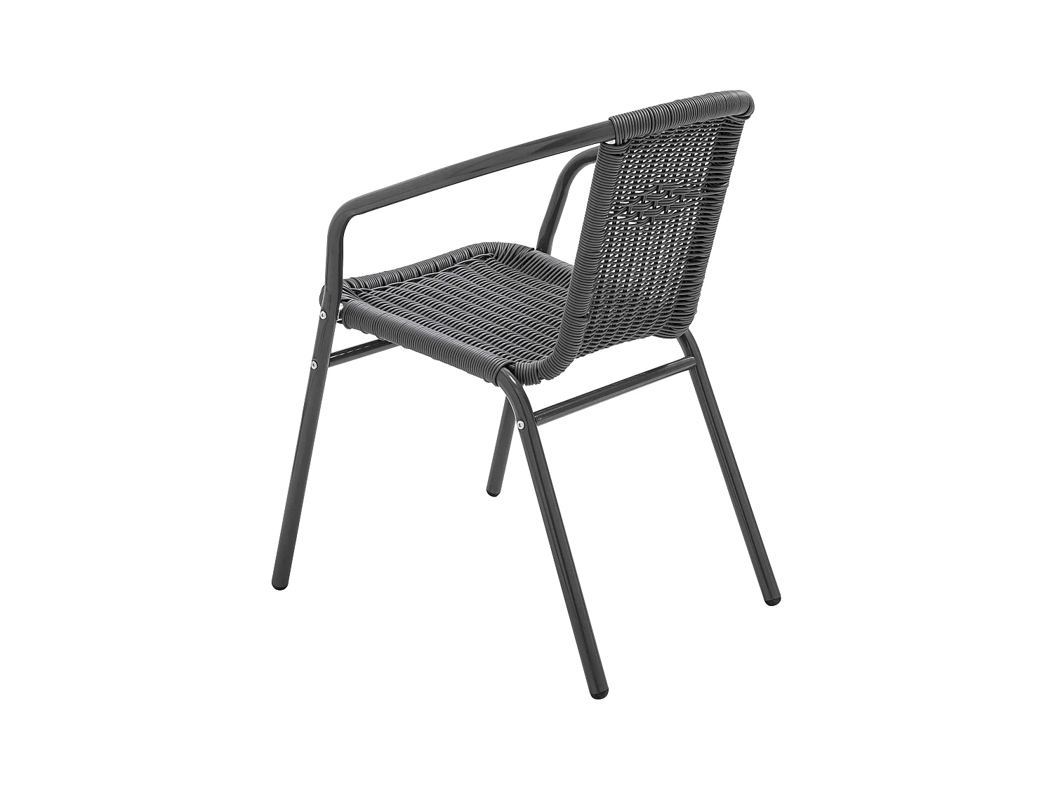 Table de jardin carré  plateau bois et 2 chaises en résine