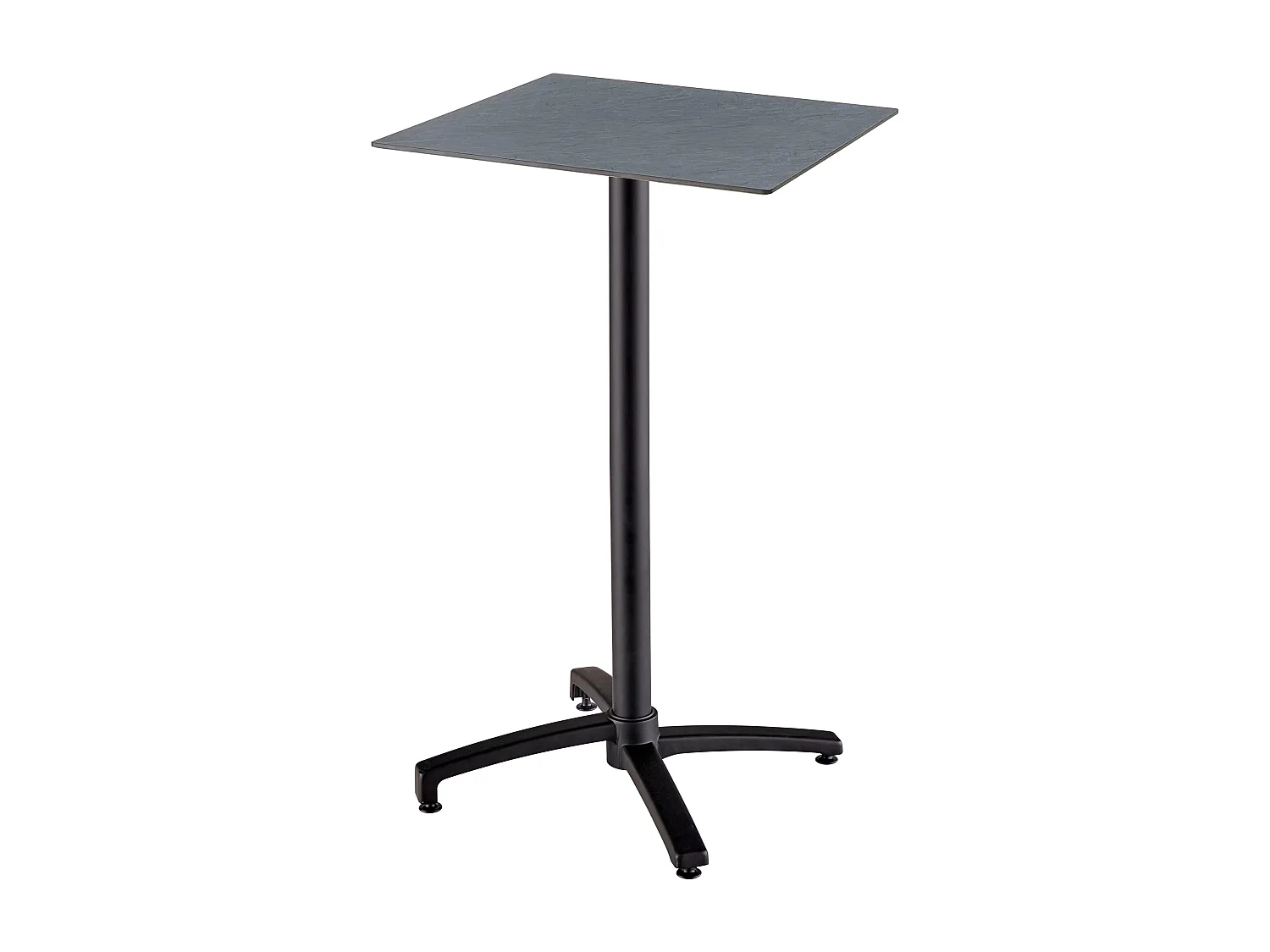 Ensemble table haute stratifié gris et 2 chaises hautes gris