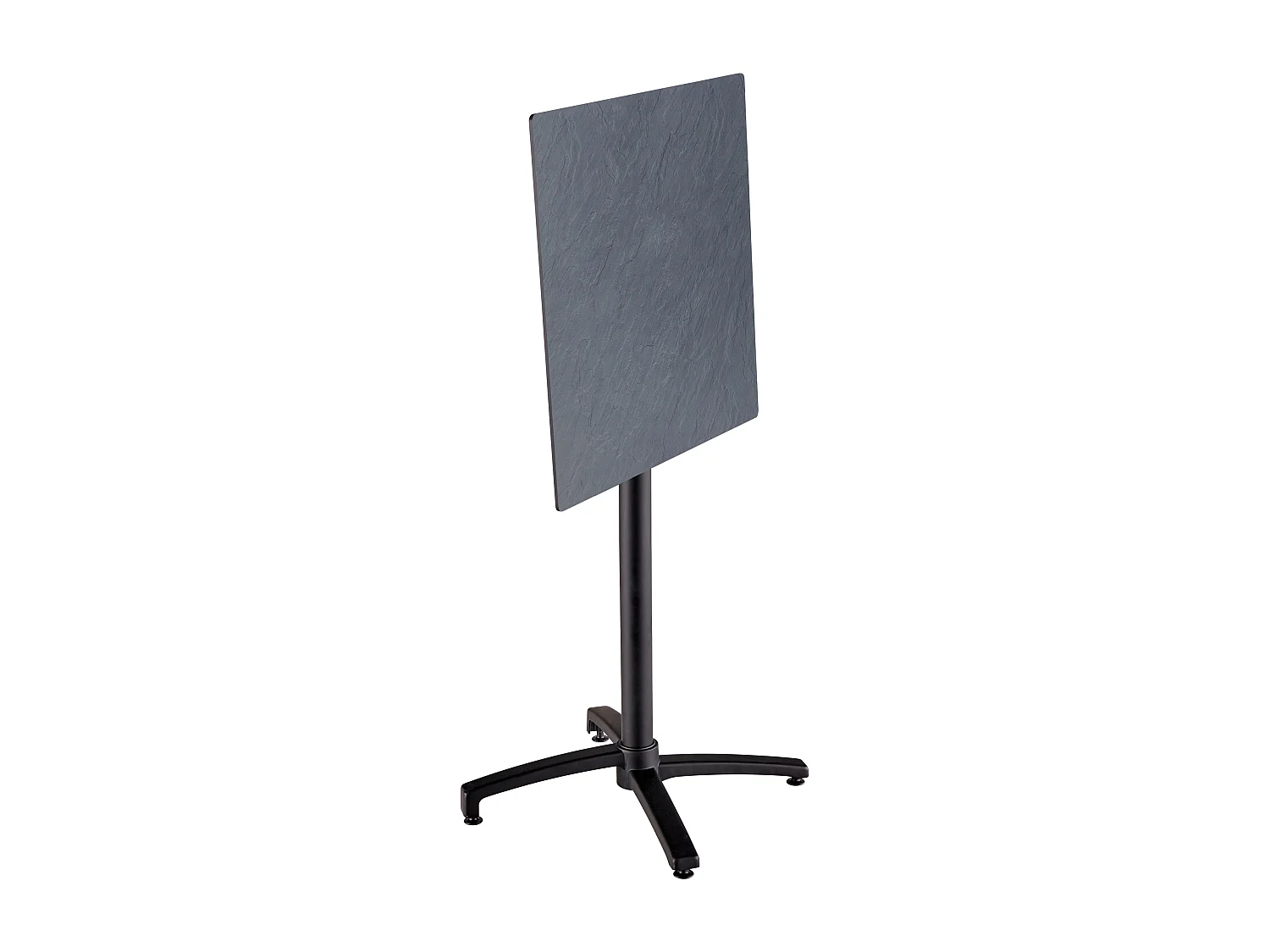 Ensemble table haute stratifié gris et 2 chaises hautes gris