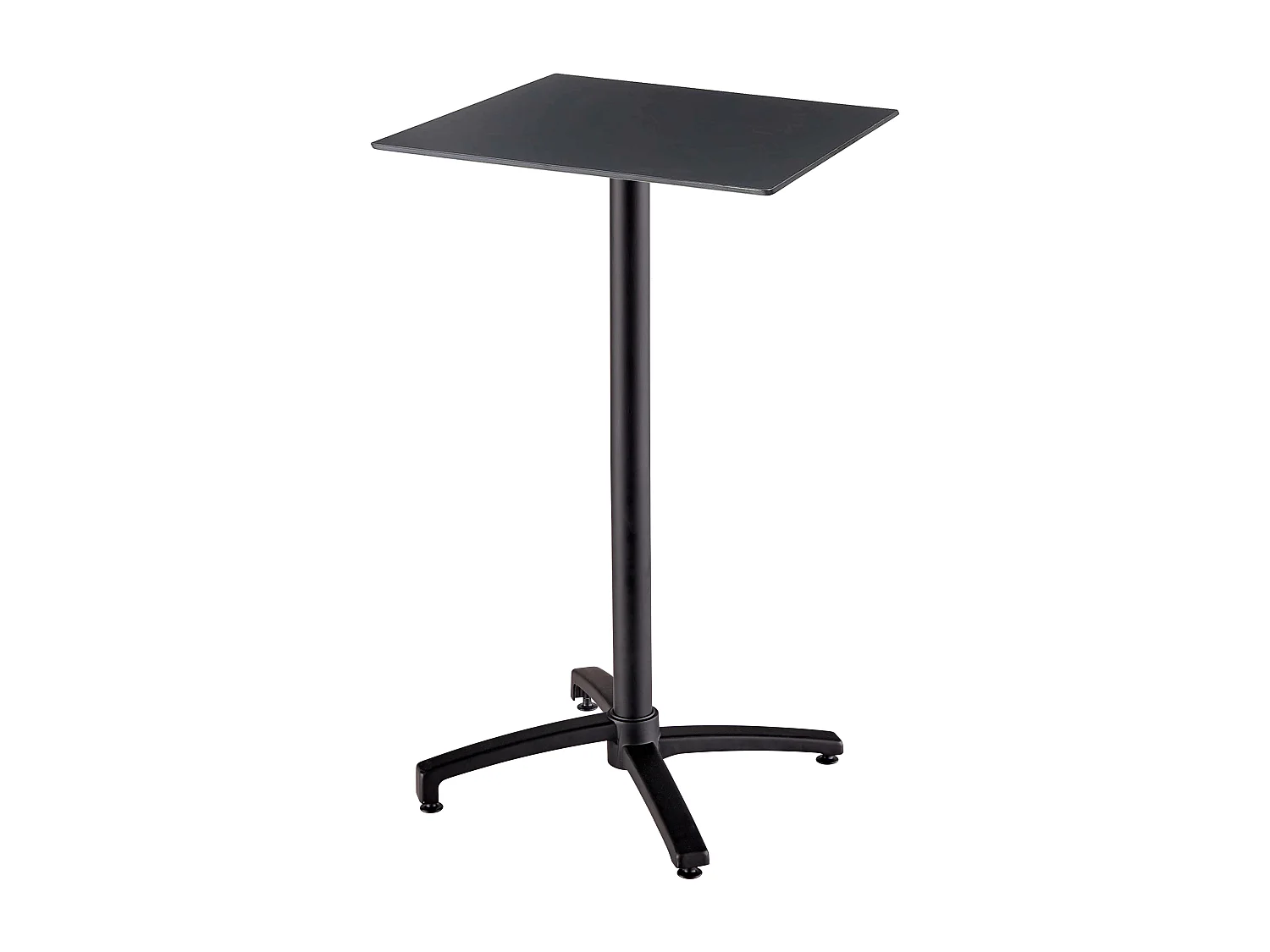 Ensemble table haute stratifié noir et 2 chaises hautes taupe