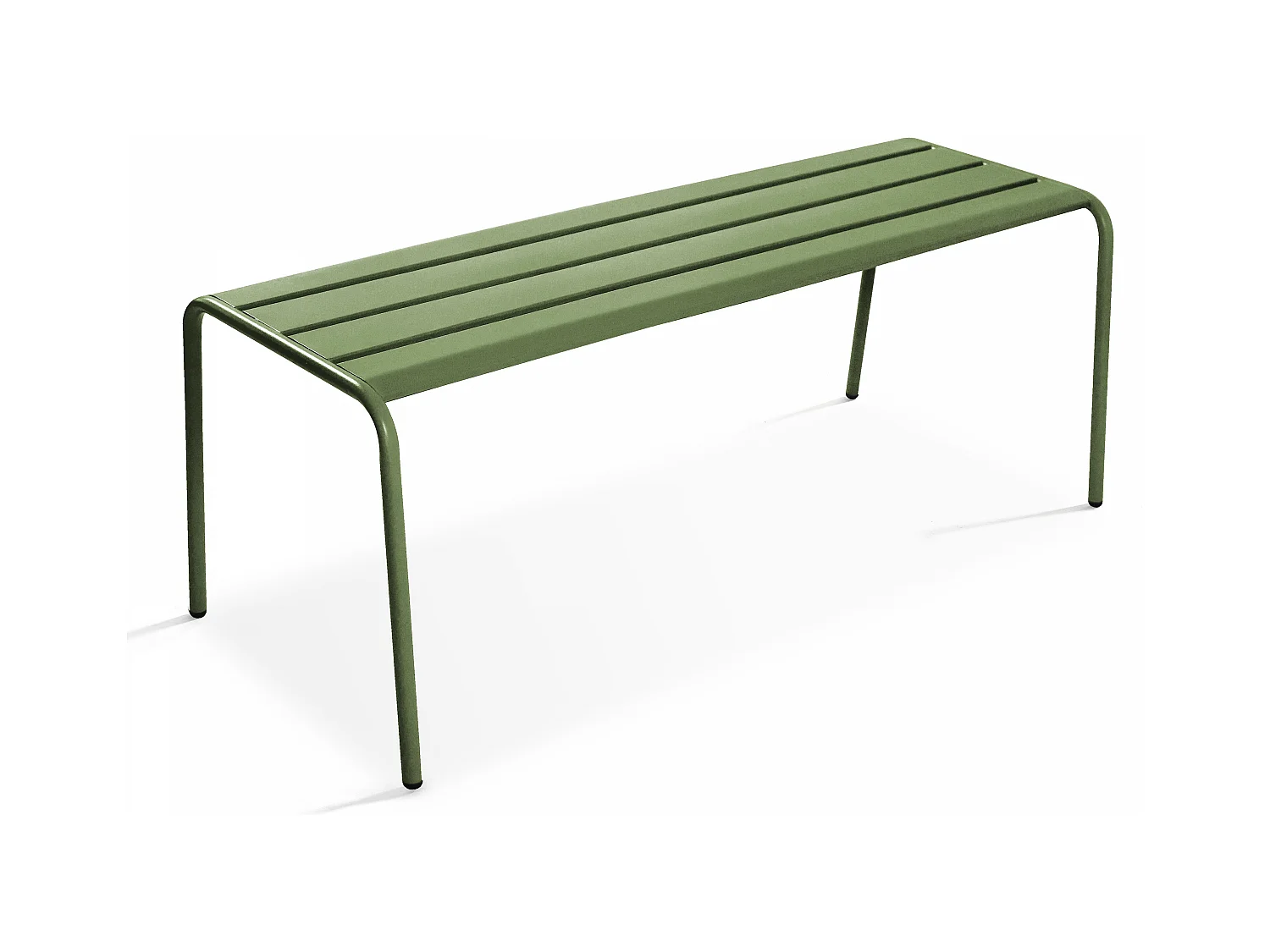 Salon de jardin 2 bancs et 4 chaises en acier vert cactus - Palavas