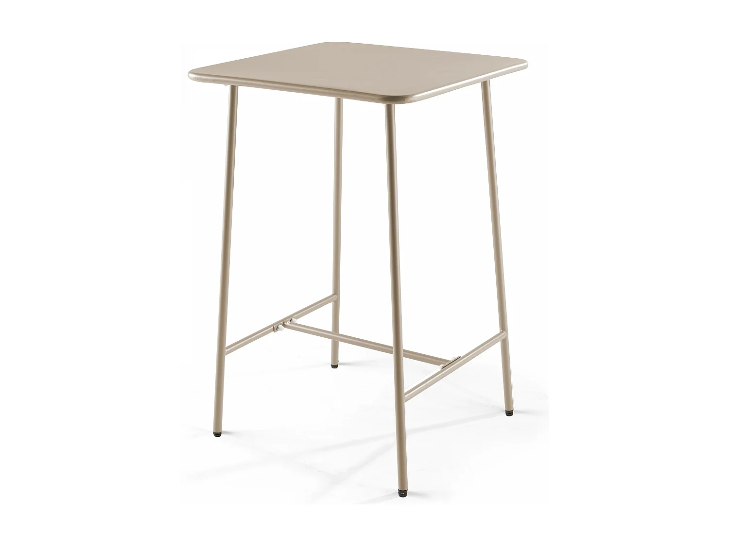 Ensemble table de bar et 4 chaises hautes en métal taupe - Palavas