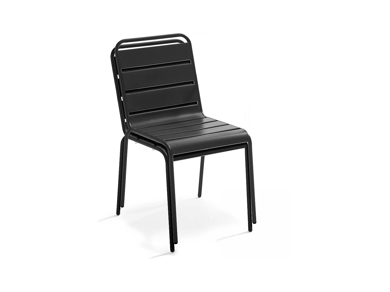 Ensemble table de jardin et 8 chaises en métal gris et vert cactus - Palavas