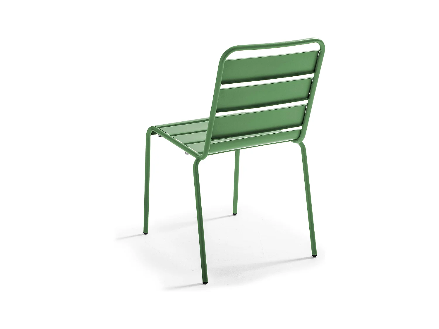 Ensemble table de jardin et 8 chaises en métal gris et vert cactus - Palavas
