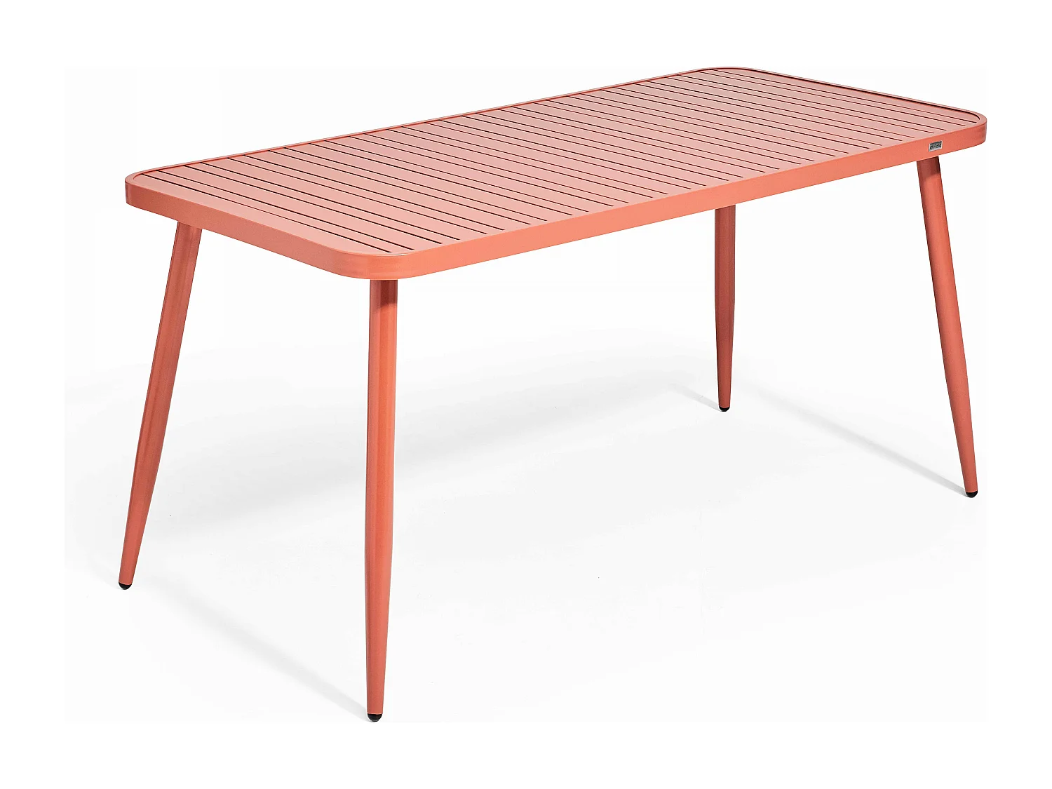 Ensemble table de jardin et 4 fauteuils en aluminium terracotta