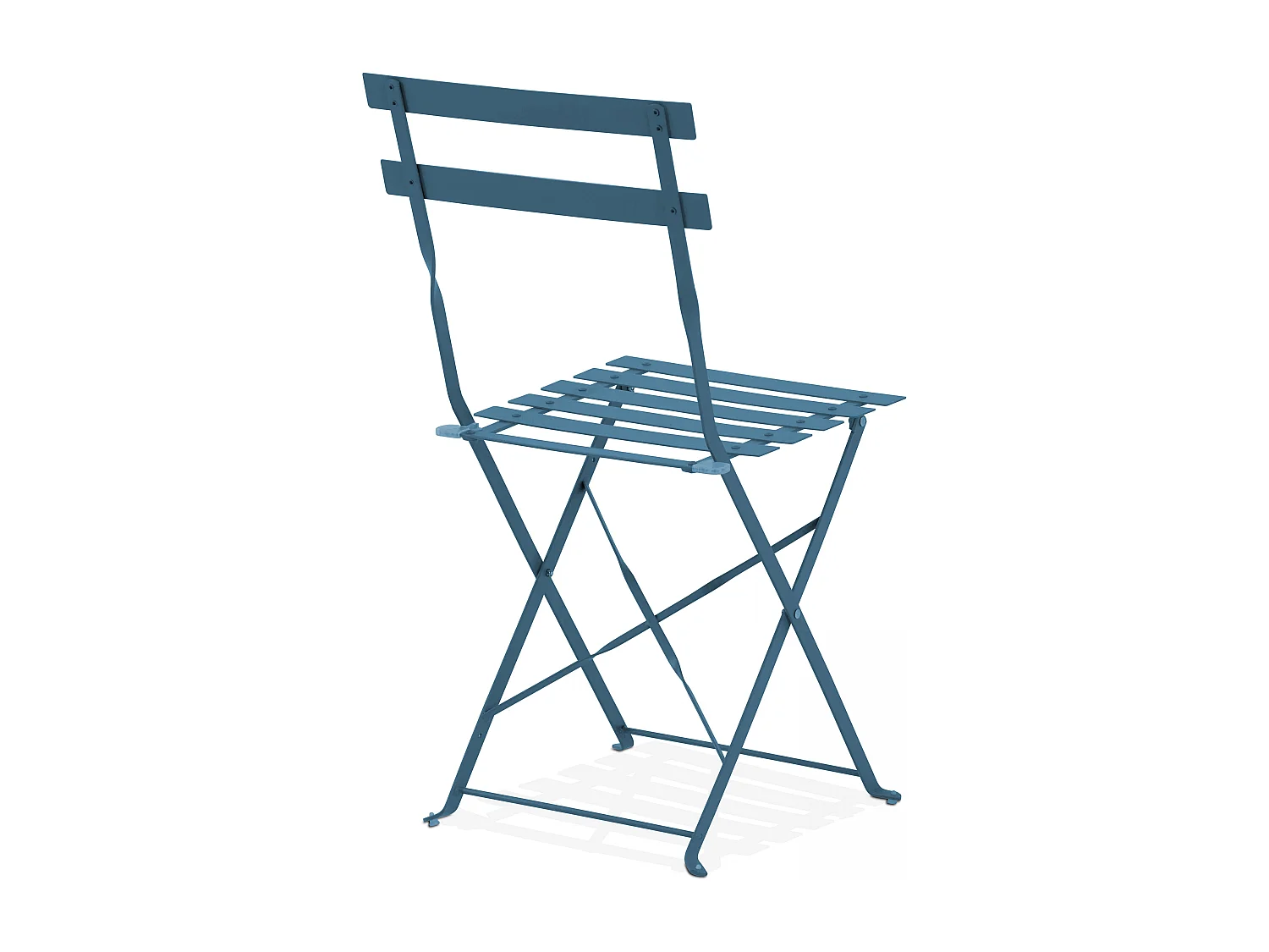 Table de jardin et 2 chaises acier bleu pacific