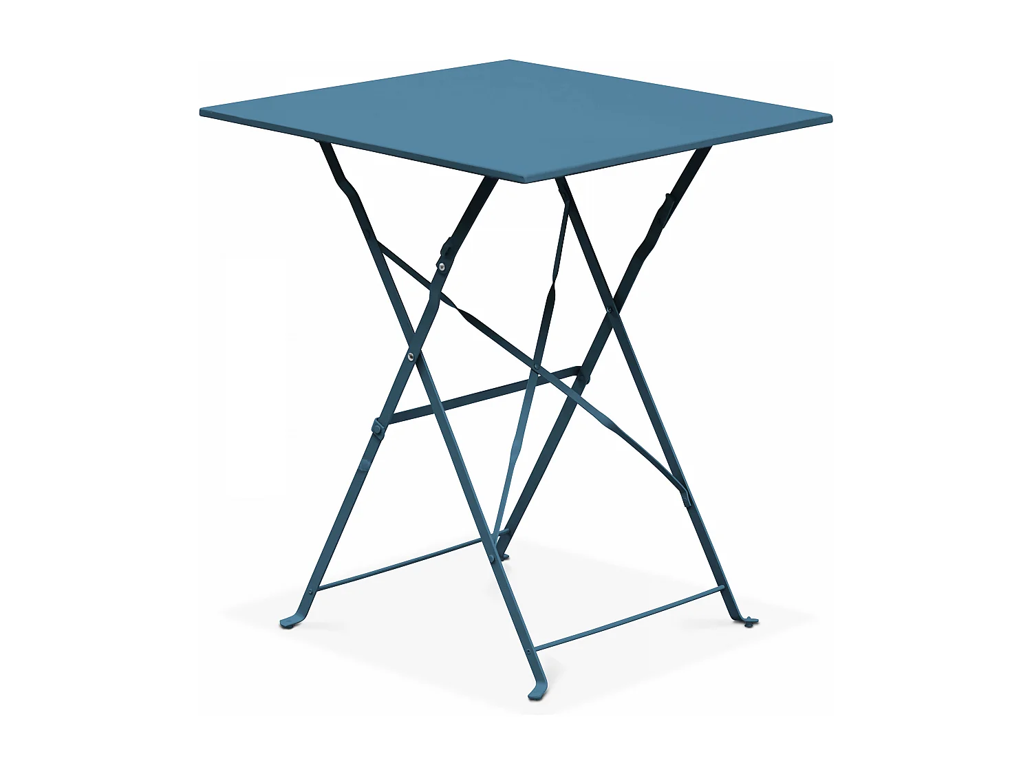 Table de jardin et 2 chaises acier bleu pacific