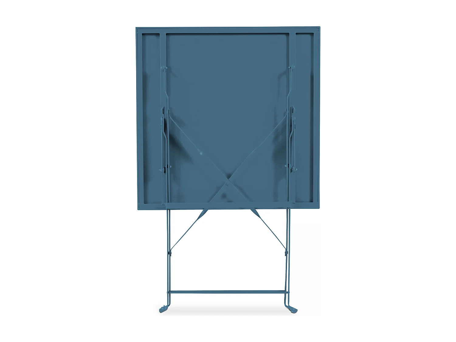 Table de jardin et 2 chaises acier bleu pacific