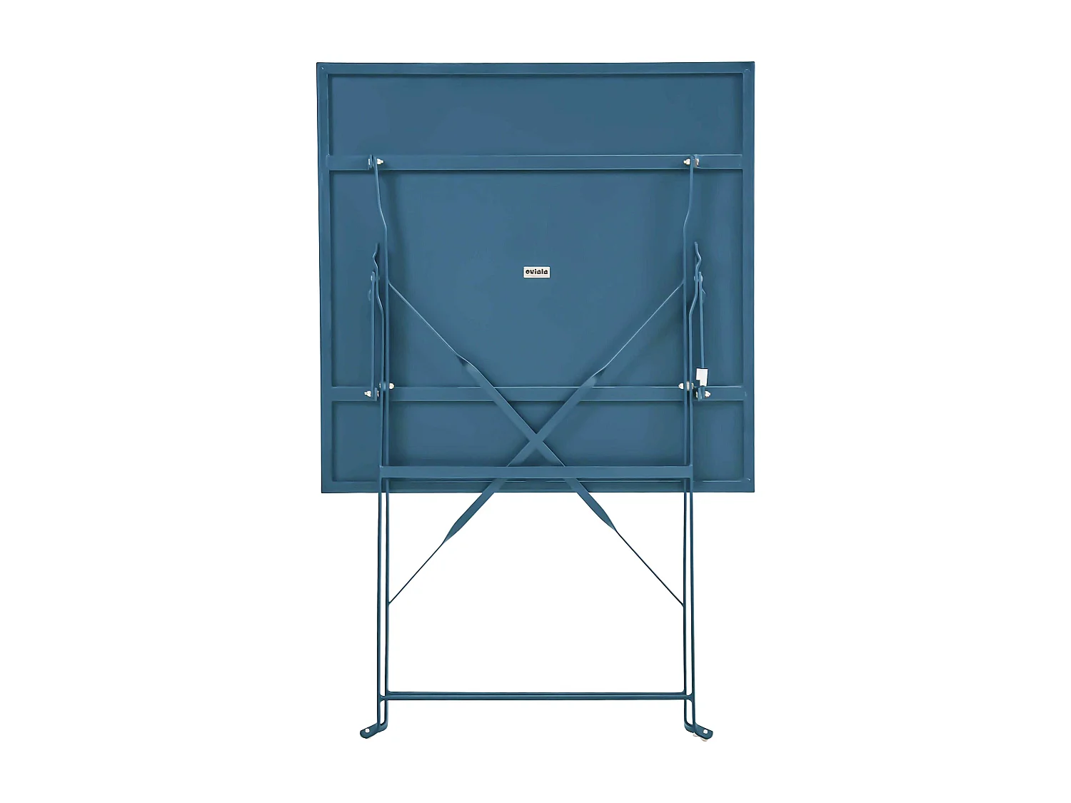 Table de jardin et 2 chaises acier bleu pacific