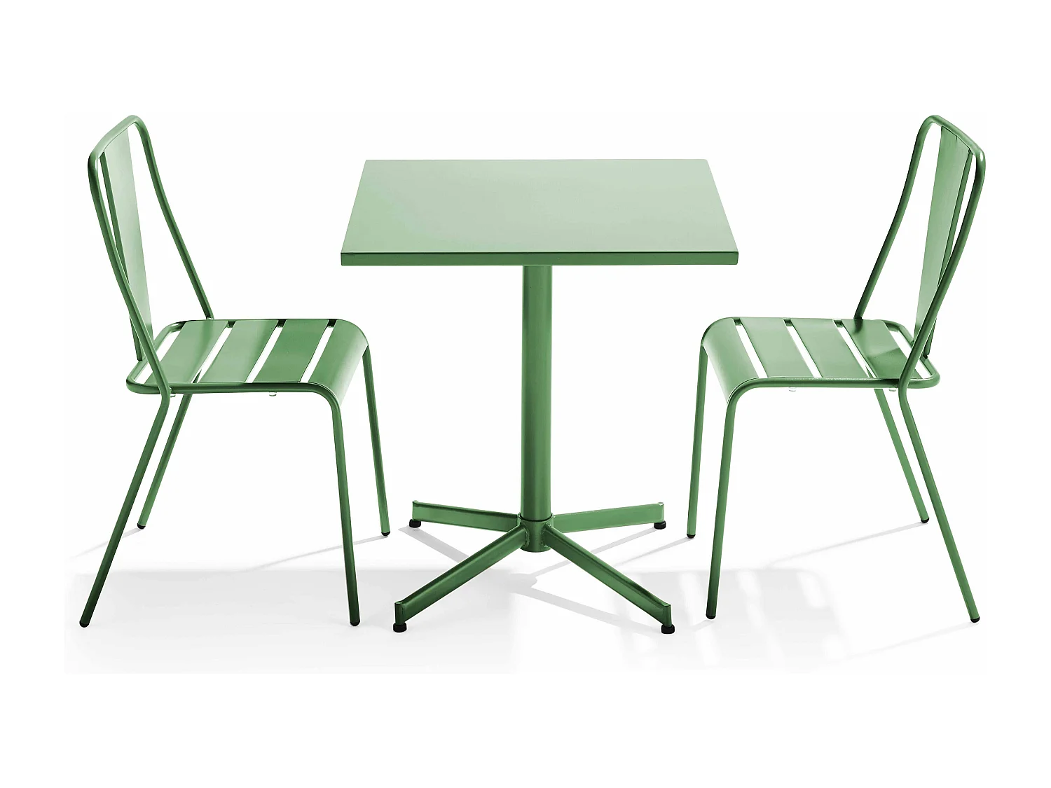 Tuinset met verstelbare tafel en 2 cactusgroene stoelen