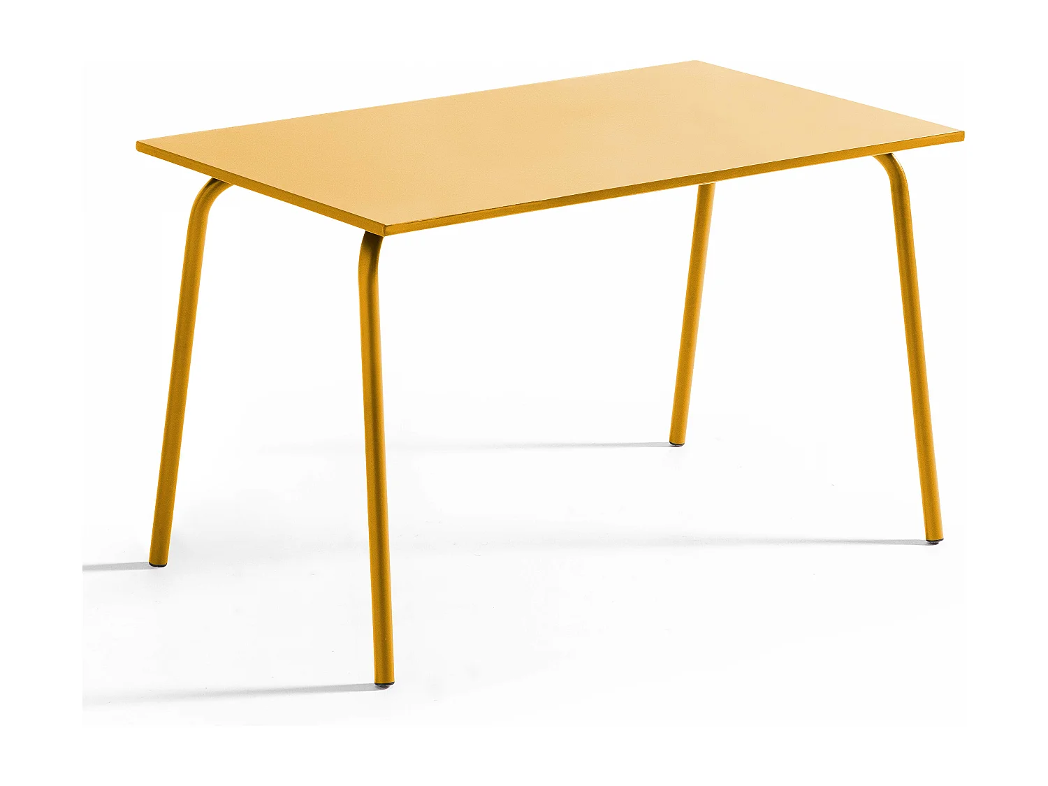 Ensemble table de jardin en métal et 4 chaises jaune - Palavas