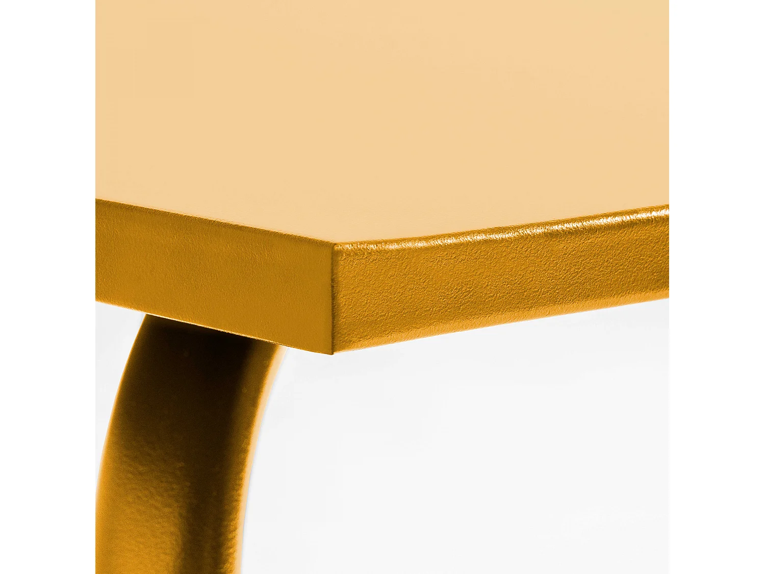 Ensemble table de jardin en métal et 4 chaises jaune - Palavas