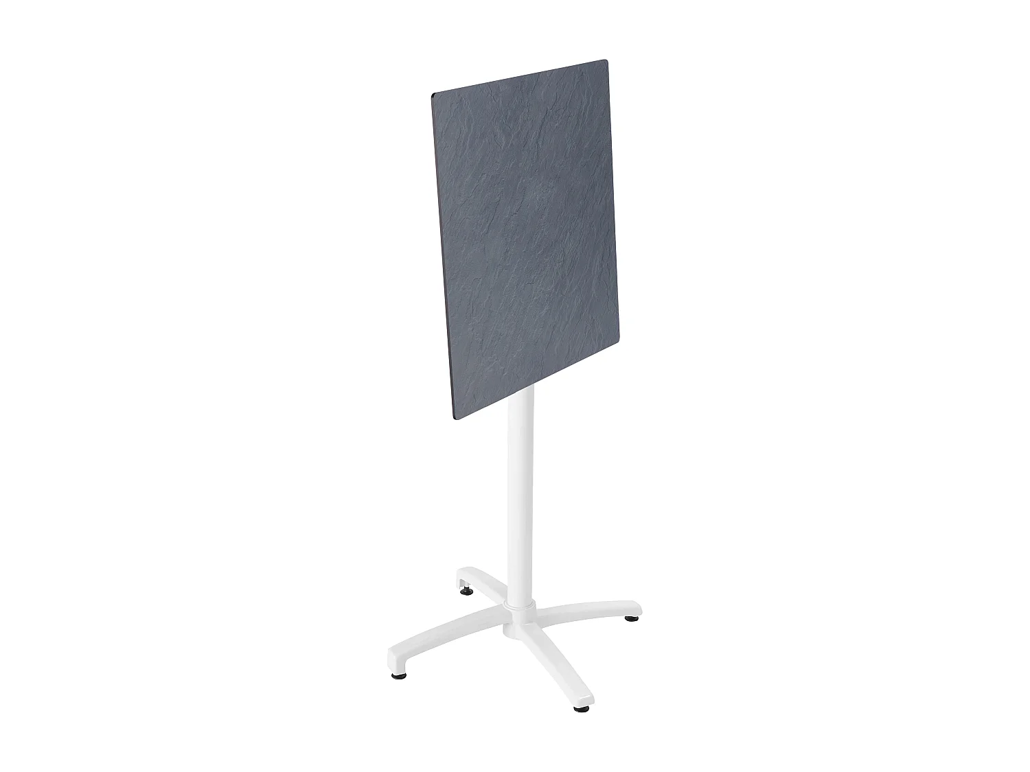 Ensemble table haute stratifié ardoise gris et 2 chaises hautes gris