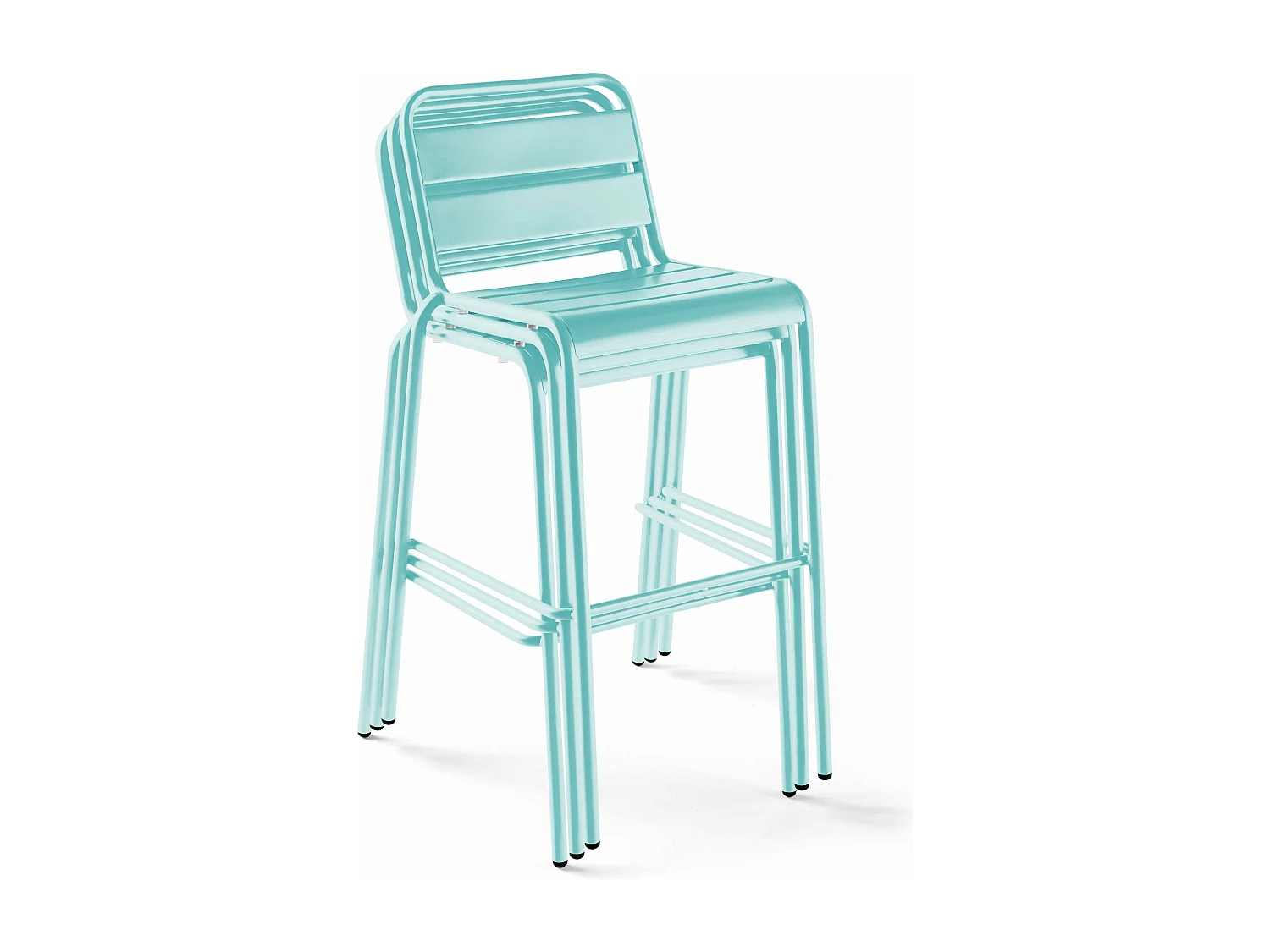 Set bartafel en 2 hoge stoelen in turquoise