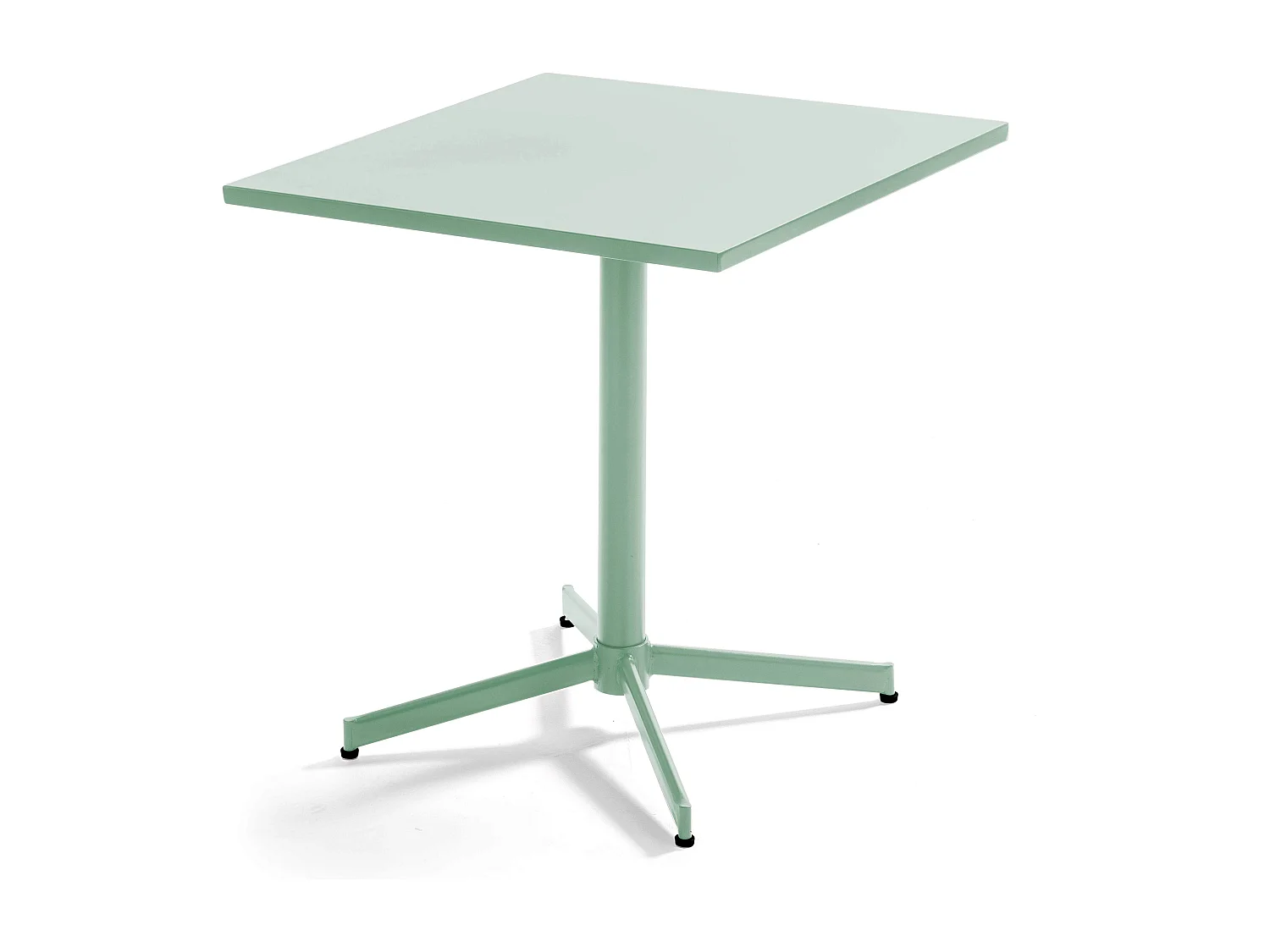 Set van een vierkante tuin tafel en 2 stoelen in salie groen