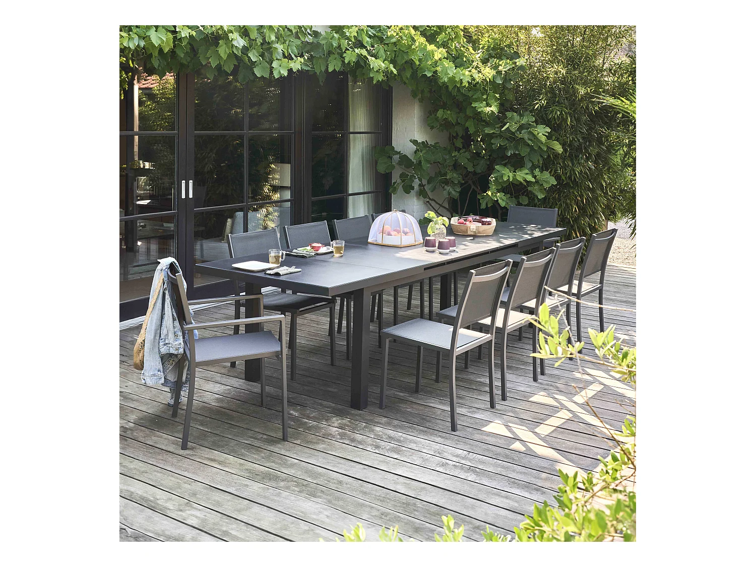 Uitbreidbare tuintafel 256-320 cm 10 plaatsen