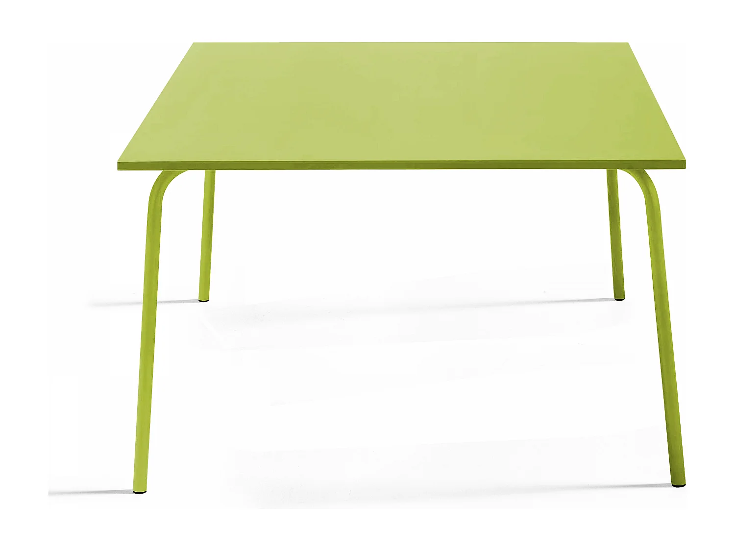 Ensemble table de jardin carrée et 8 fauteuils en métal vert - Palavas