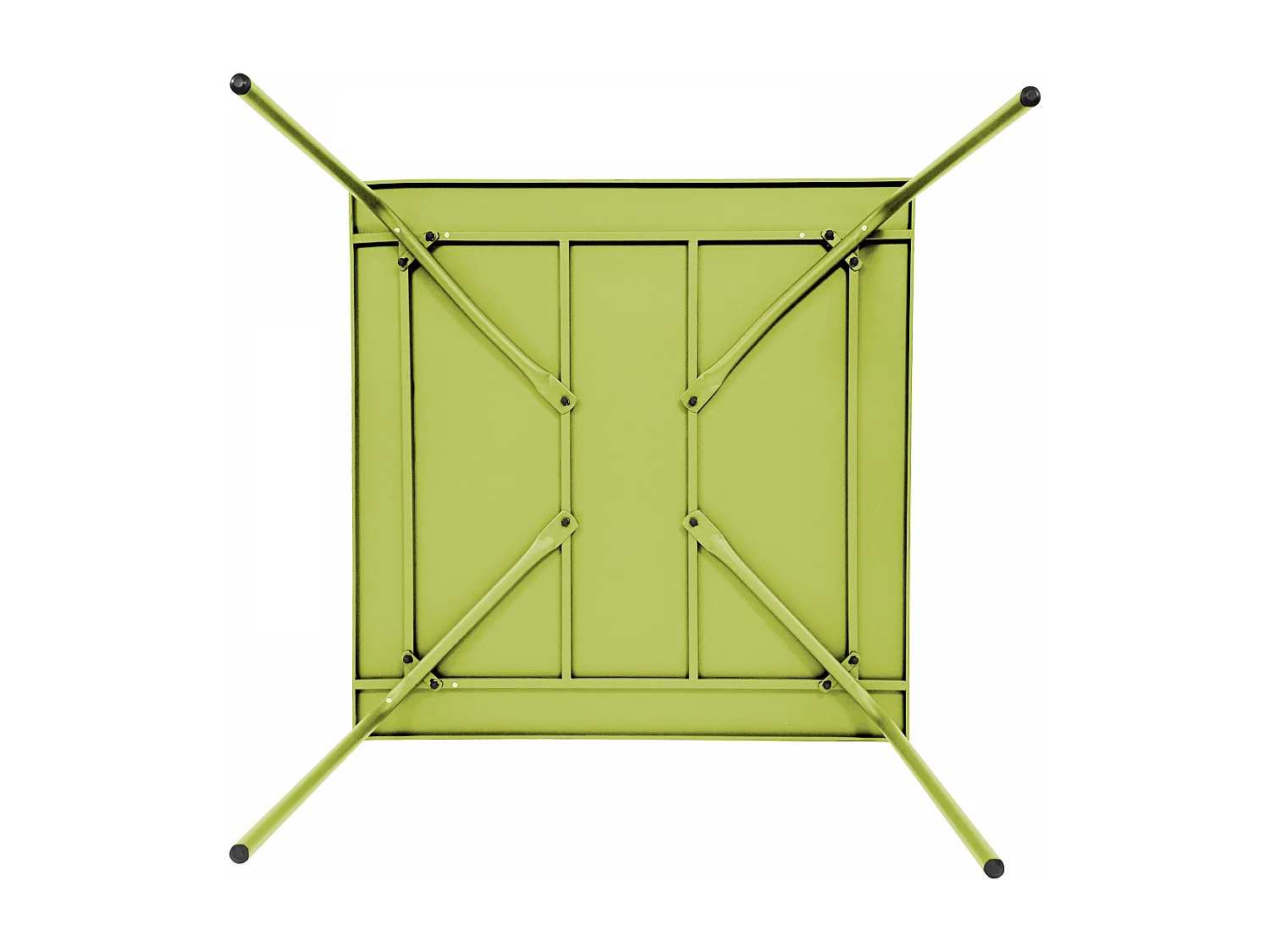Ensemble table de jardin carrée et 8 fauteuils en métal vert - Palavas