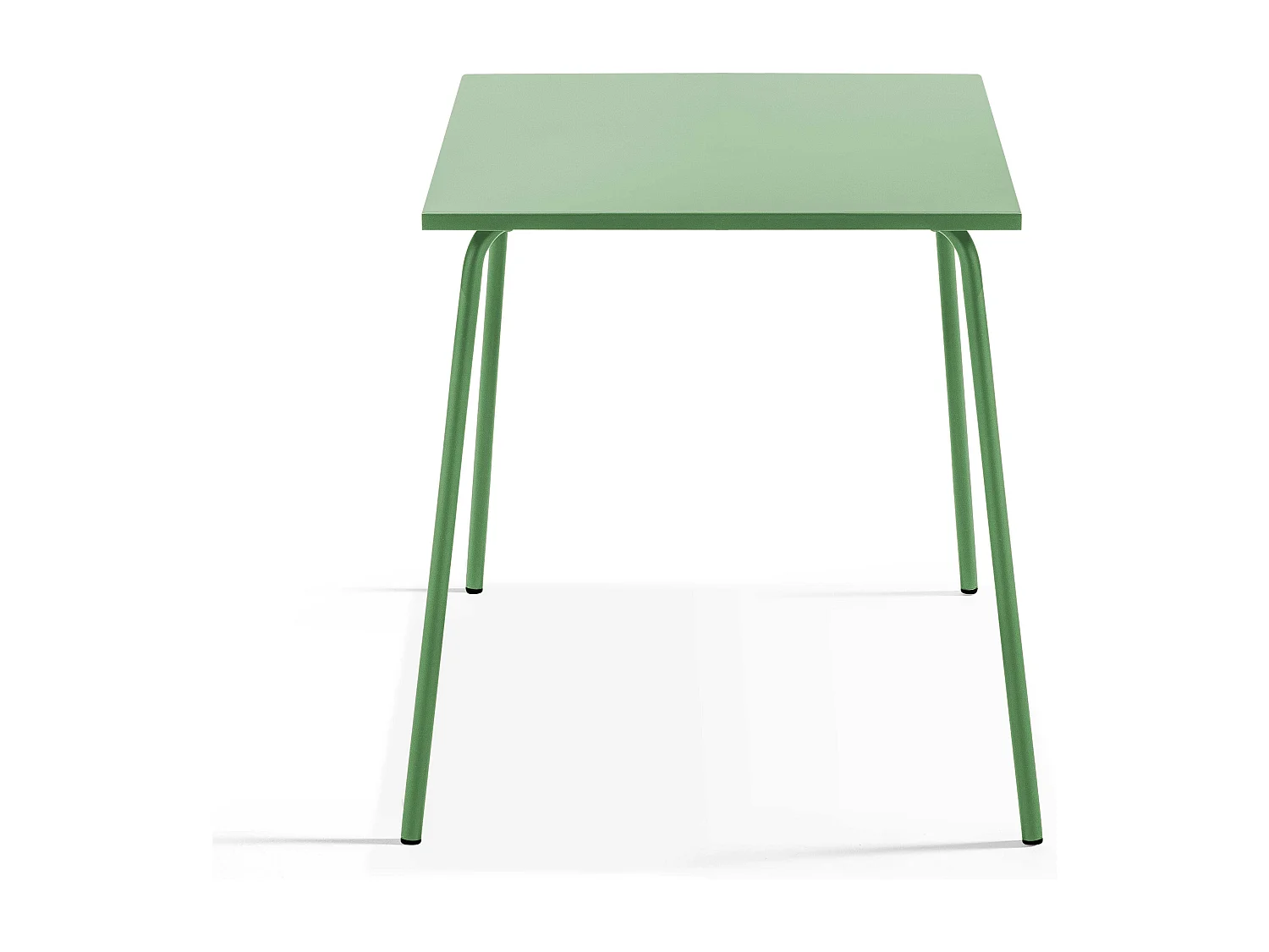Ensemble table de jardin carrée et 2 chaises acier vert cactus - Palavas
