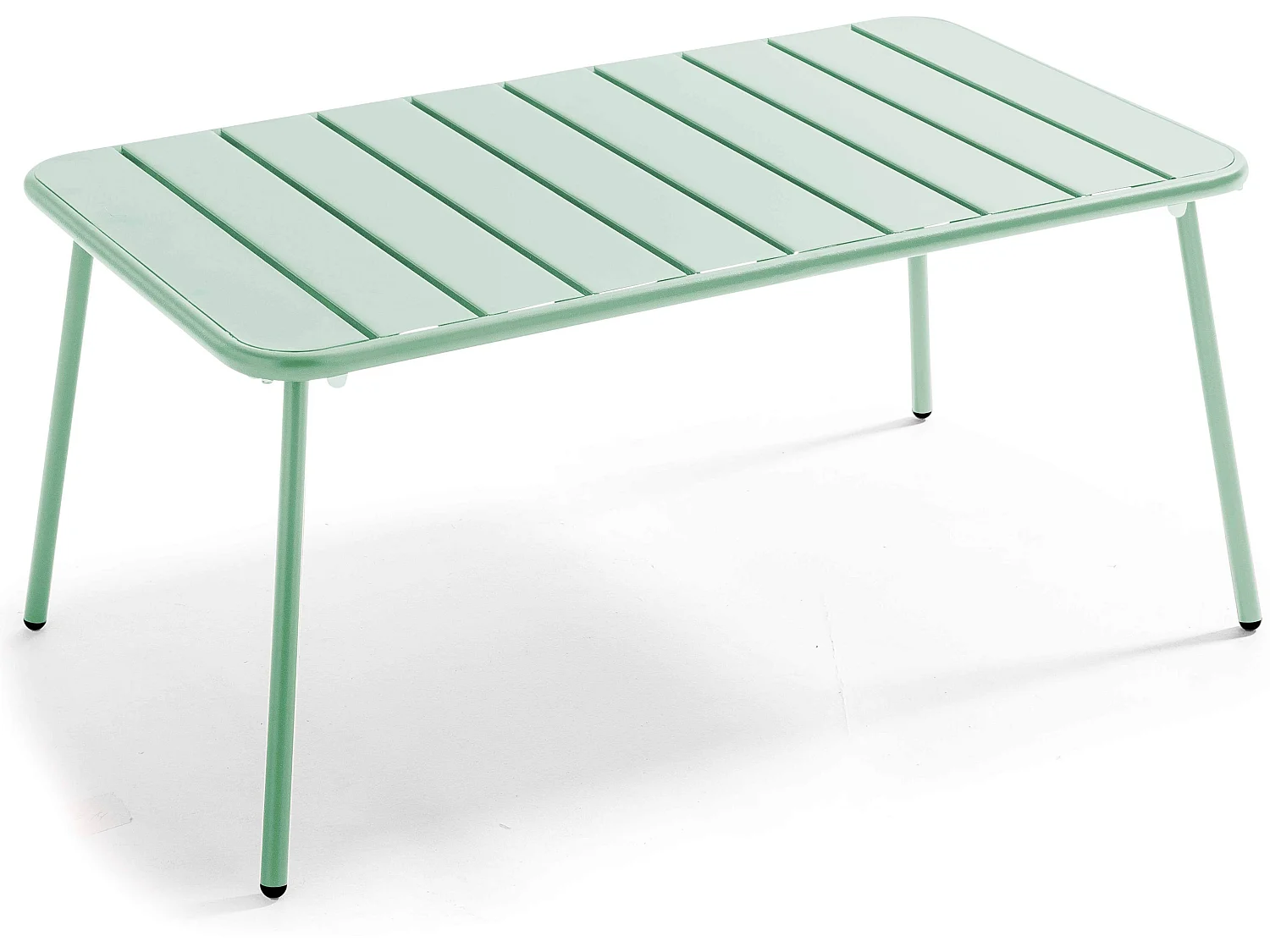 Table basse de jardin acier vert sauge 90 x 50 cm - Palavas