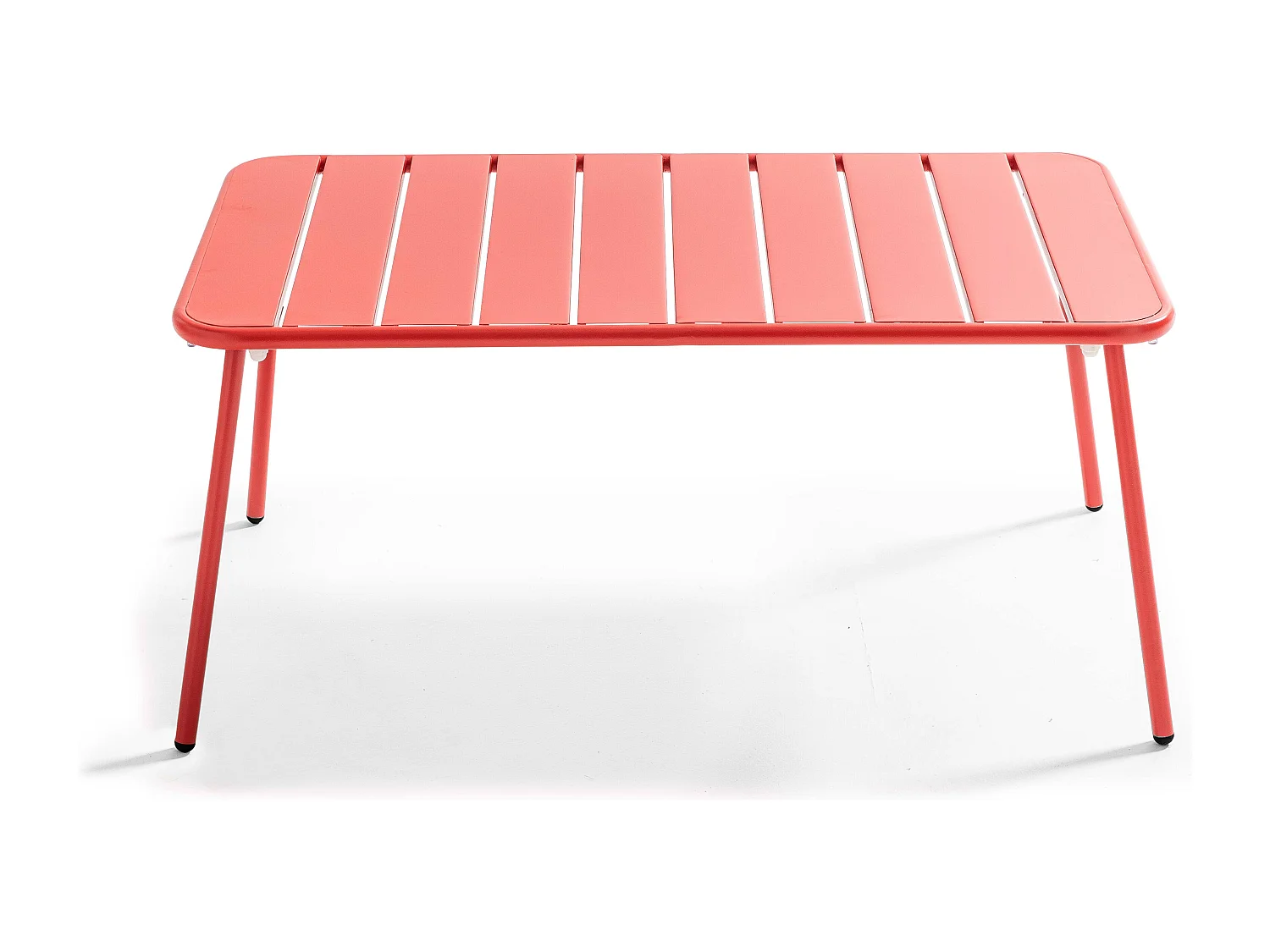 Table basse de jardin acier rouge 90 x 50 cm - Palavas