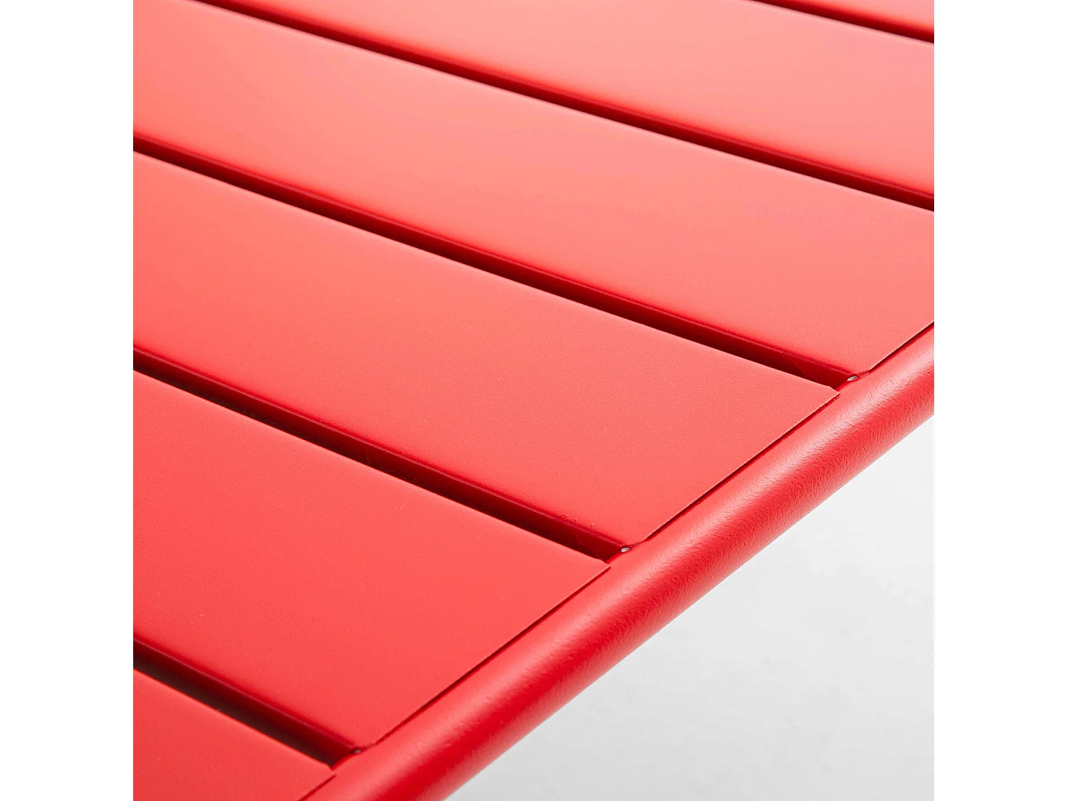 Table basse de jardin acier rouge 90 x 50 cm - Palavas