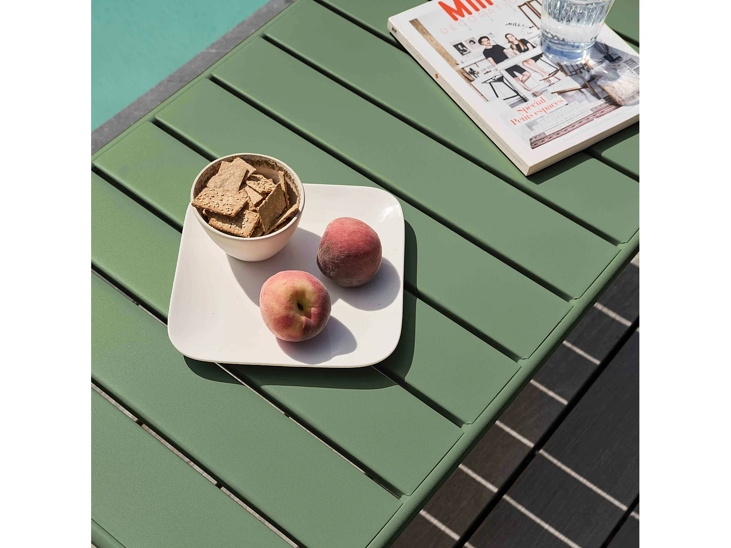 Table basse de jardin acier vert cactus - Palavas