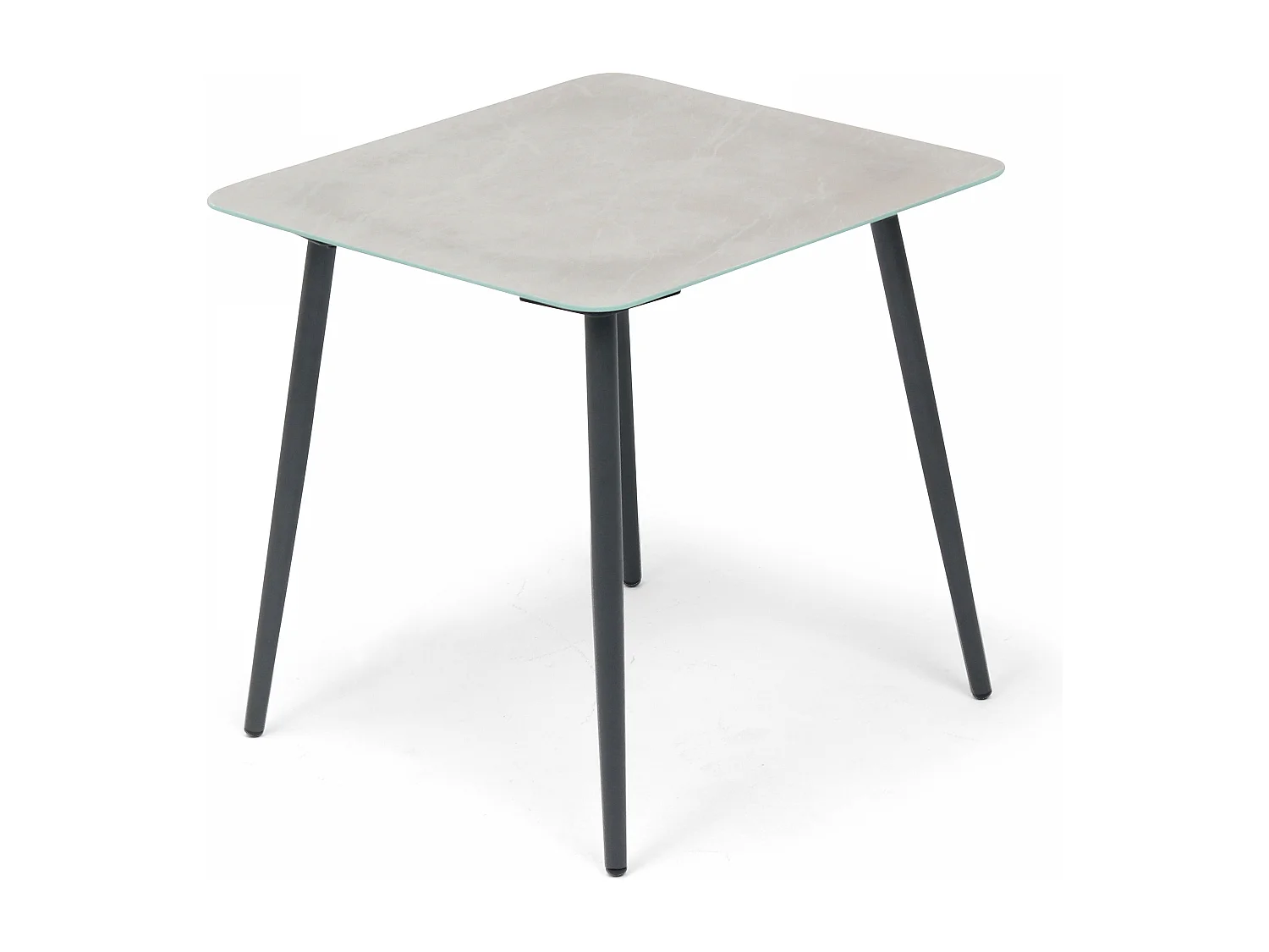 Lot de 2 tables basses de jardin en acier gris