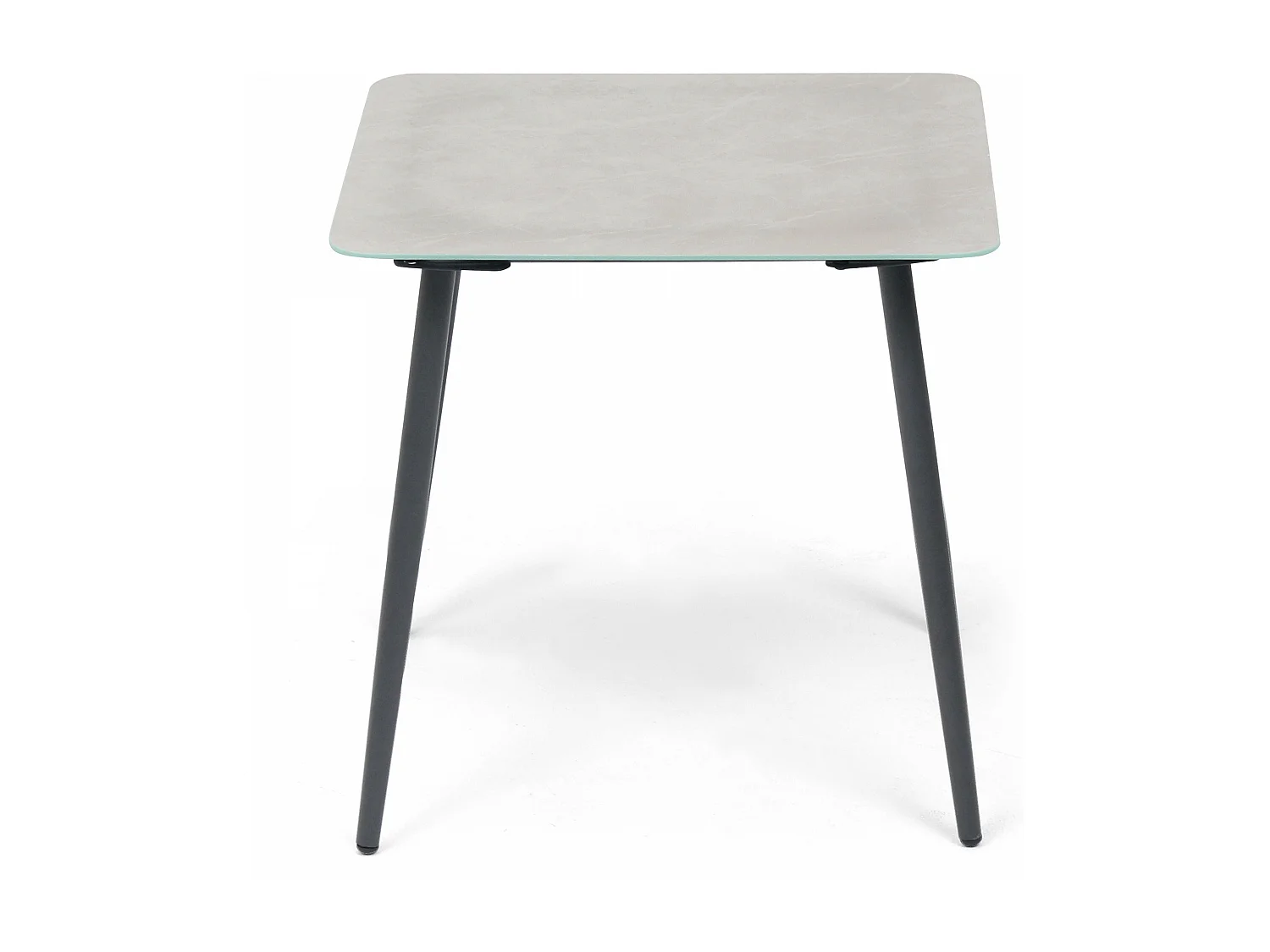 Lot de 2 tables basses de jardin en acier gris