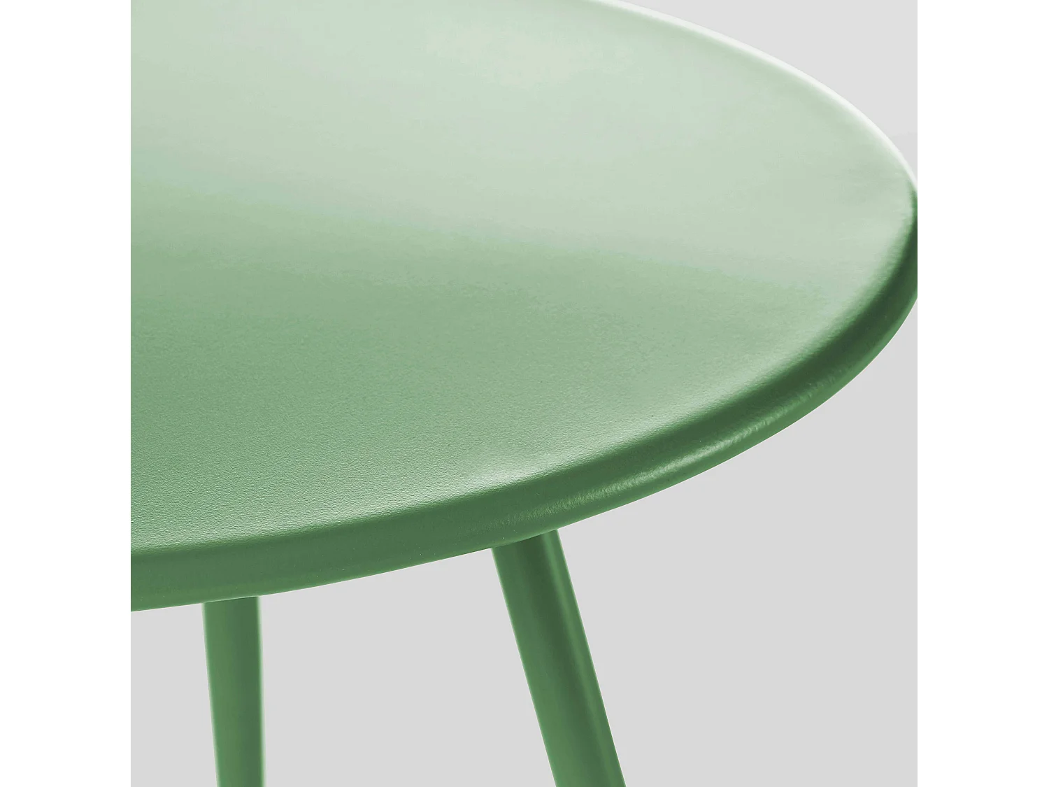 Table basse de jardin ronde en métal vert cactus 50 cm - Palavas