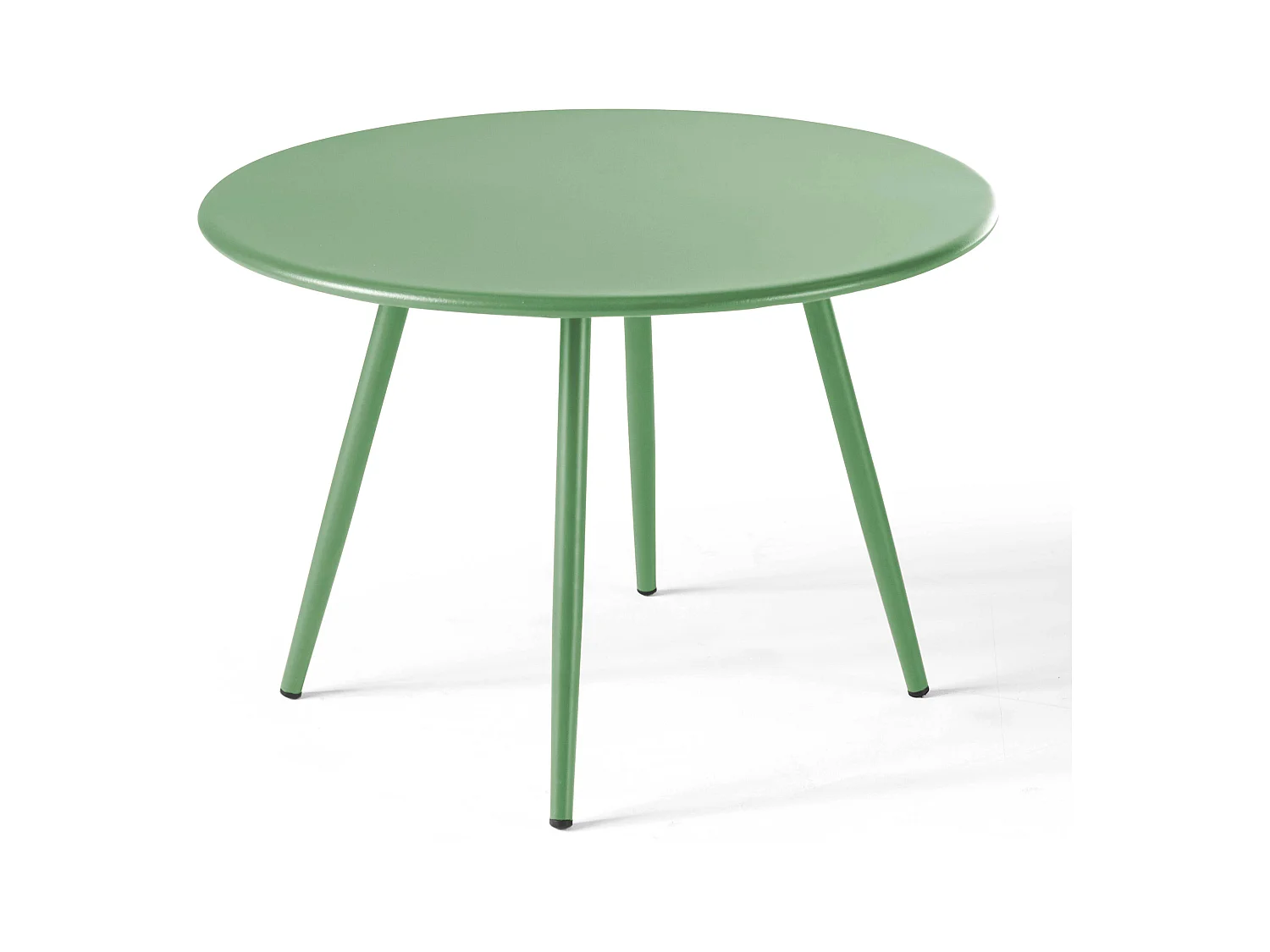 Table basse de jardin ronde en métal vert cactus 50 cm - Palavas