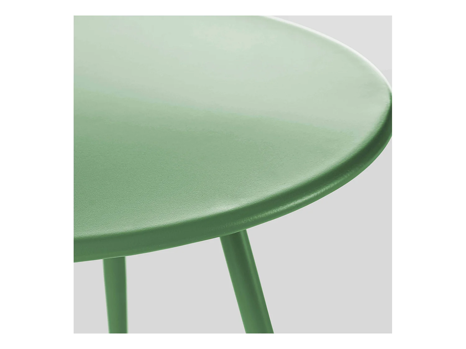 Table basse de jardin ronde en métal vert cactus 50 cm - Palavas